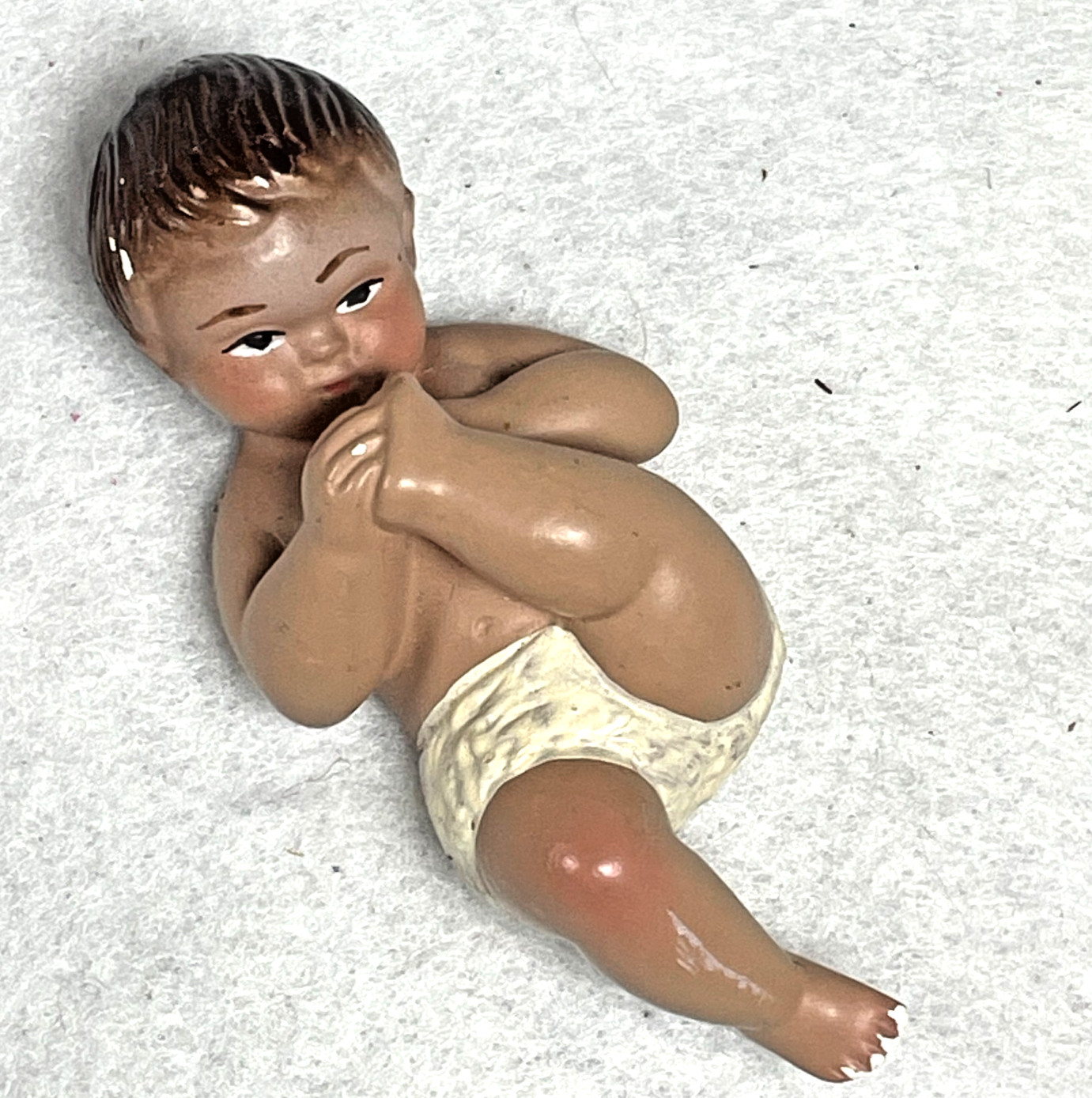 Christmas Nativity Vtg Chalkware Baby Jesus Figurine Made in Spain Circa 1960s