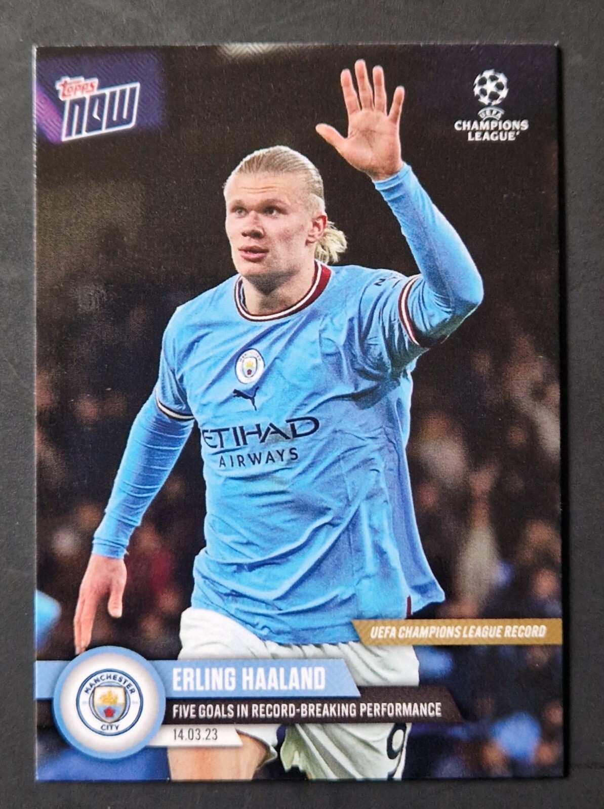 2023 TOPPS NOW Erling Haaland 5 Goals UEFA Champions League Record #90