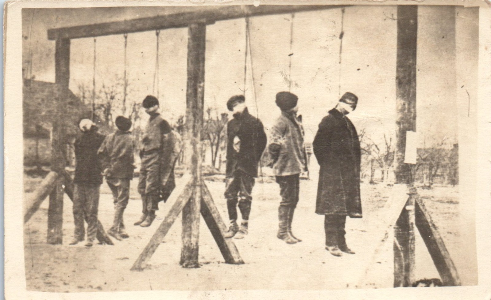 1910s World War 1 Soldiers Executed by Hanging Militaria Real Photo Postcard