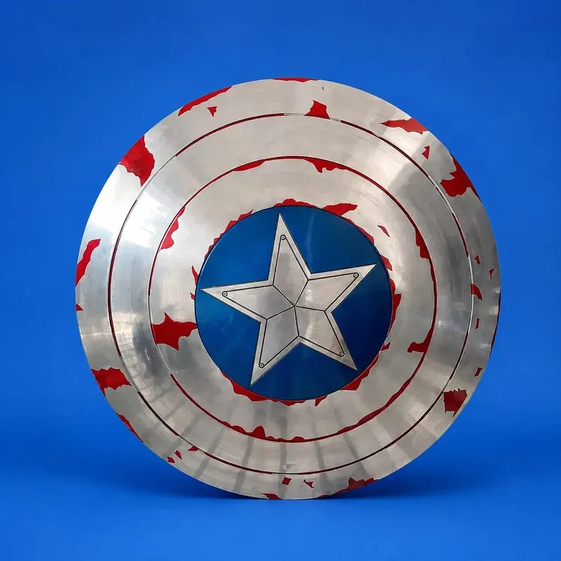 Metal Star Shield Wall Decor Distressed Captain Style Replica Cave Armor Gift