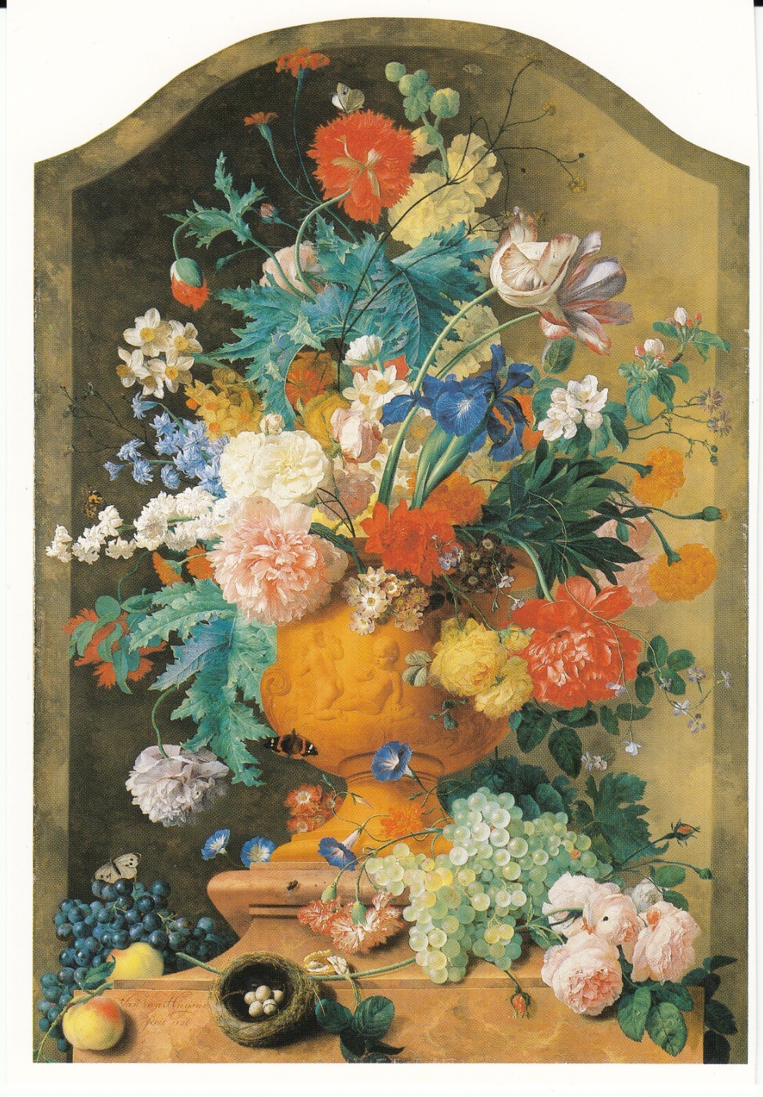 Art Postcard van Huijsum Flowers in a Terracotta Vase The Royal Collection 4x6