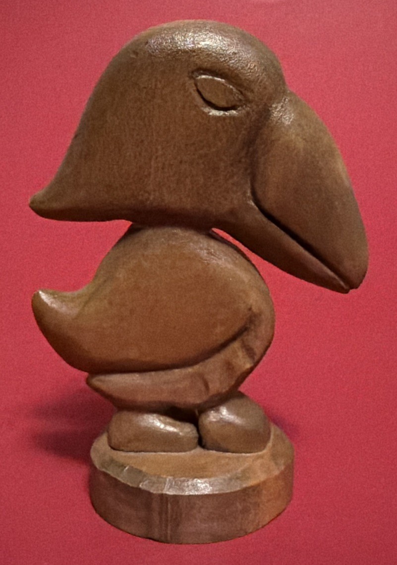 Vintage Kansas University Jayhawk Folk Art Wooden Paperweight Collectible KU KS