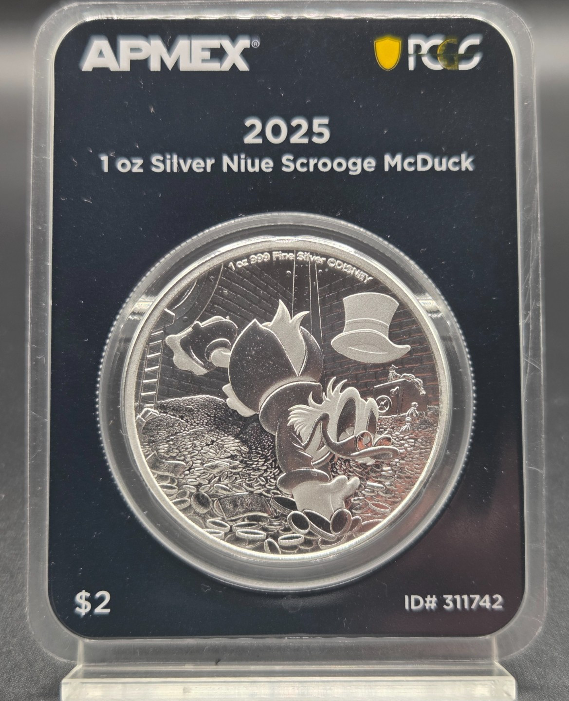 2025 1 Oz Silver $2 Niue Disney Scrooge McDuck ~ First Strike PCGS .999 ~ 619 2025 1 Oz Silver $2 Niue Disney Scrooge McDuck ~ First Strike PCGS .999 ~ 619