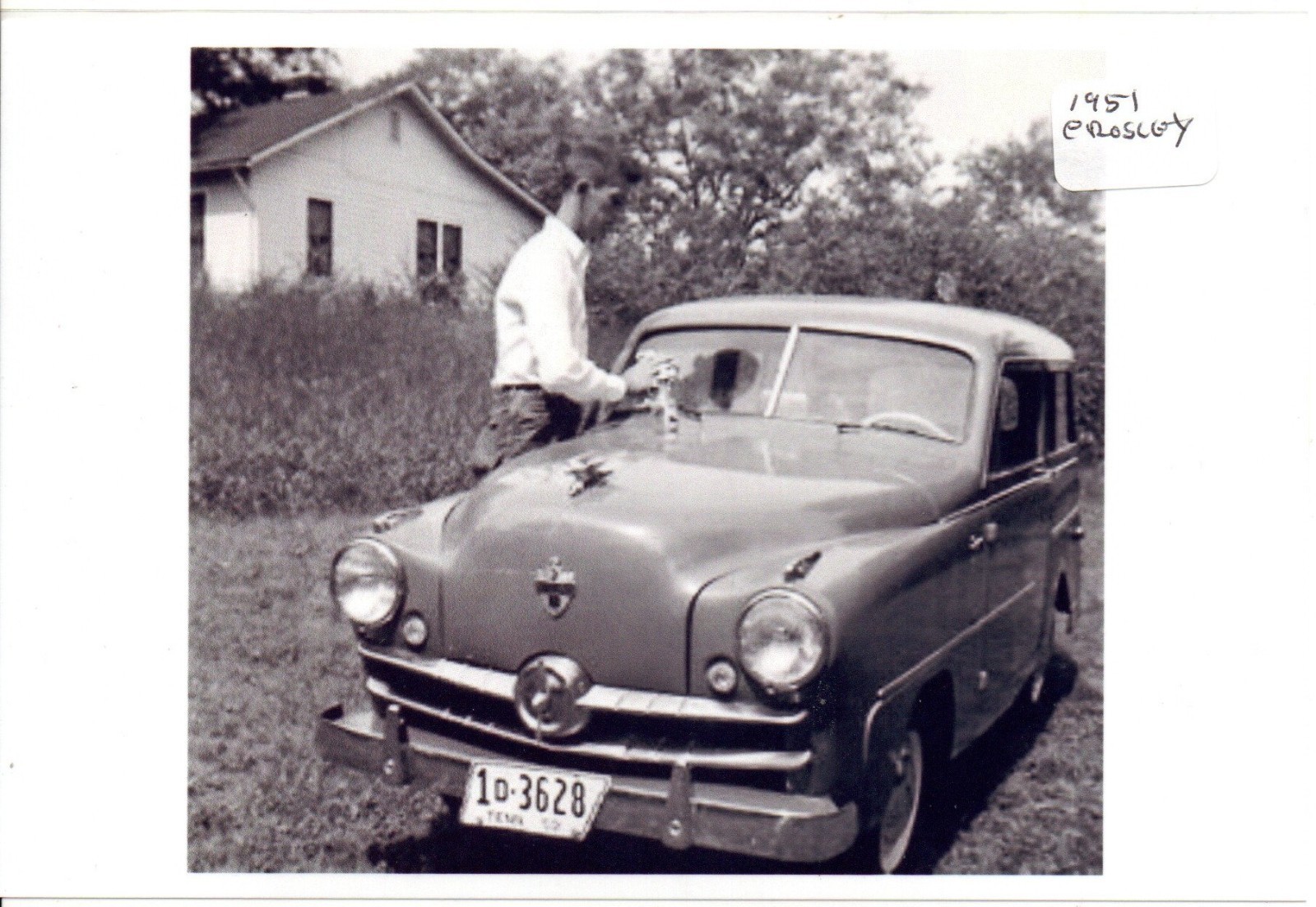 Man Washing 1951 Crosley Automobile Photo