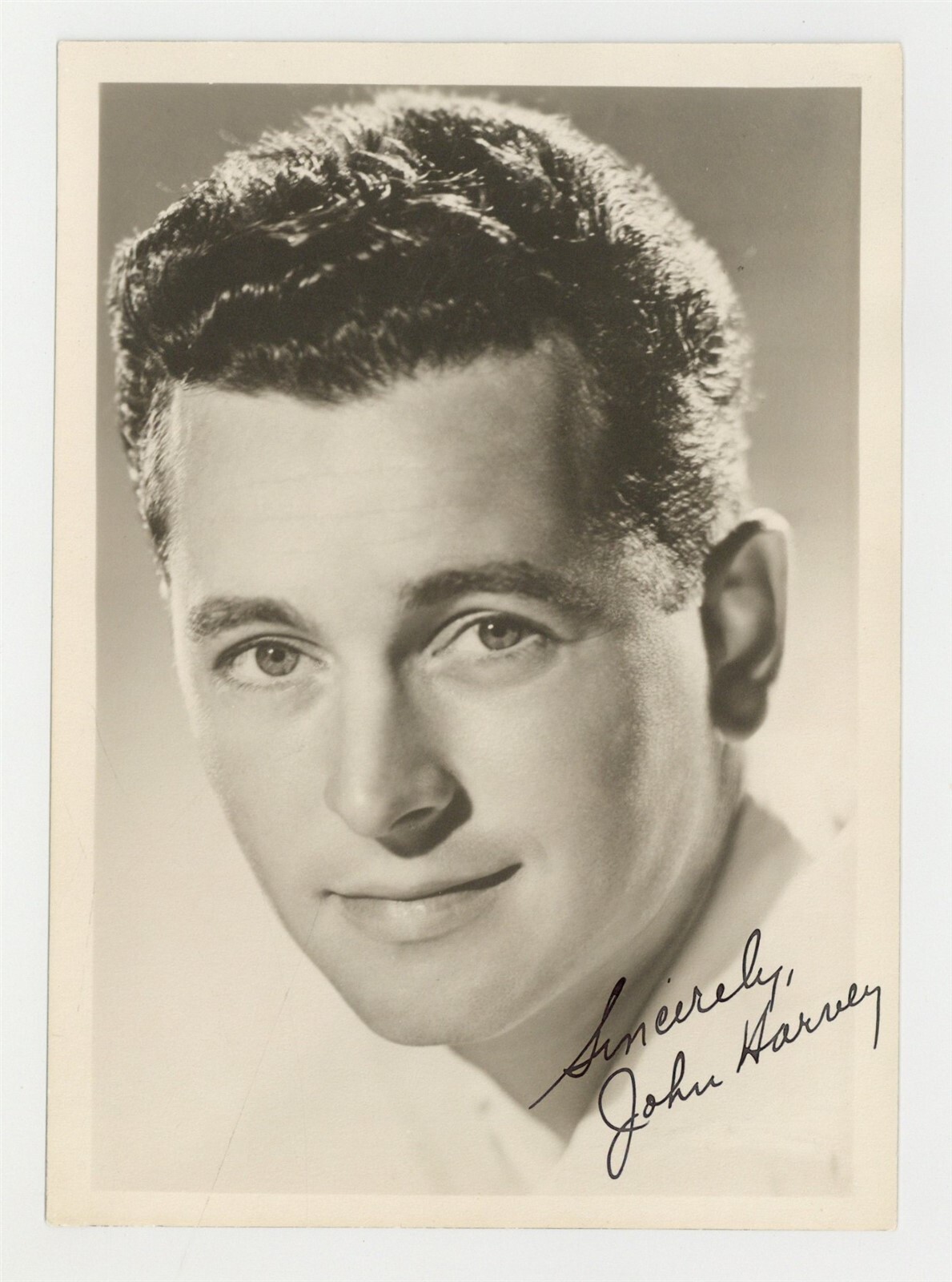 John Harvey 1950 Hand Signed 5x7 Stage Actor Handsome Portrait Photo J14004