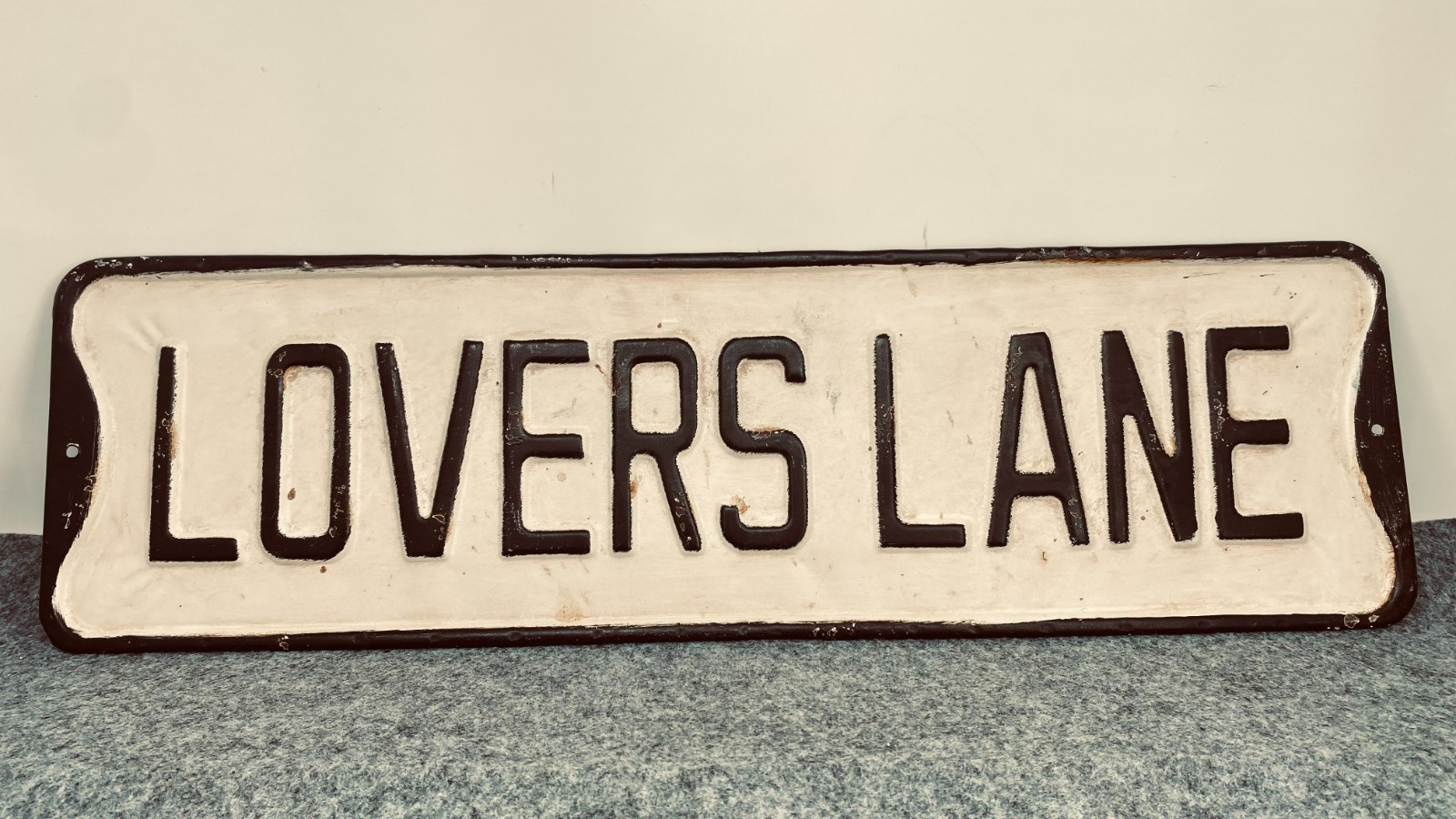 LOVERS LANE Faux Vintage Sign 23.5\'\' X 7\'\' Metal Folk Art Country