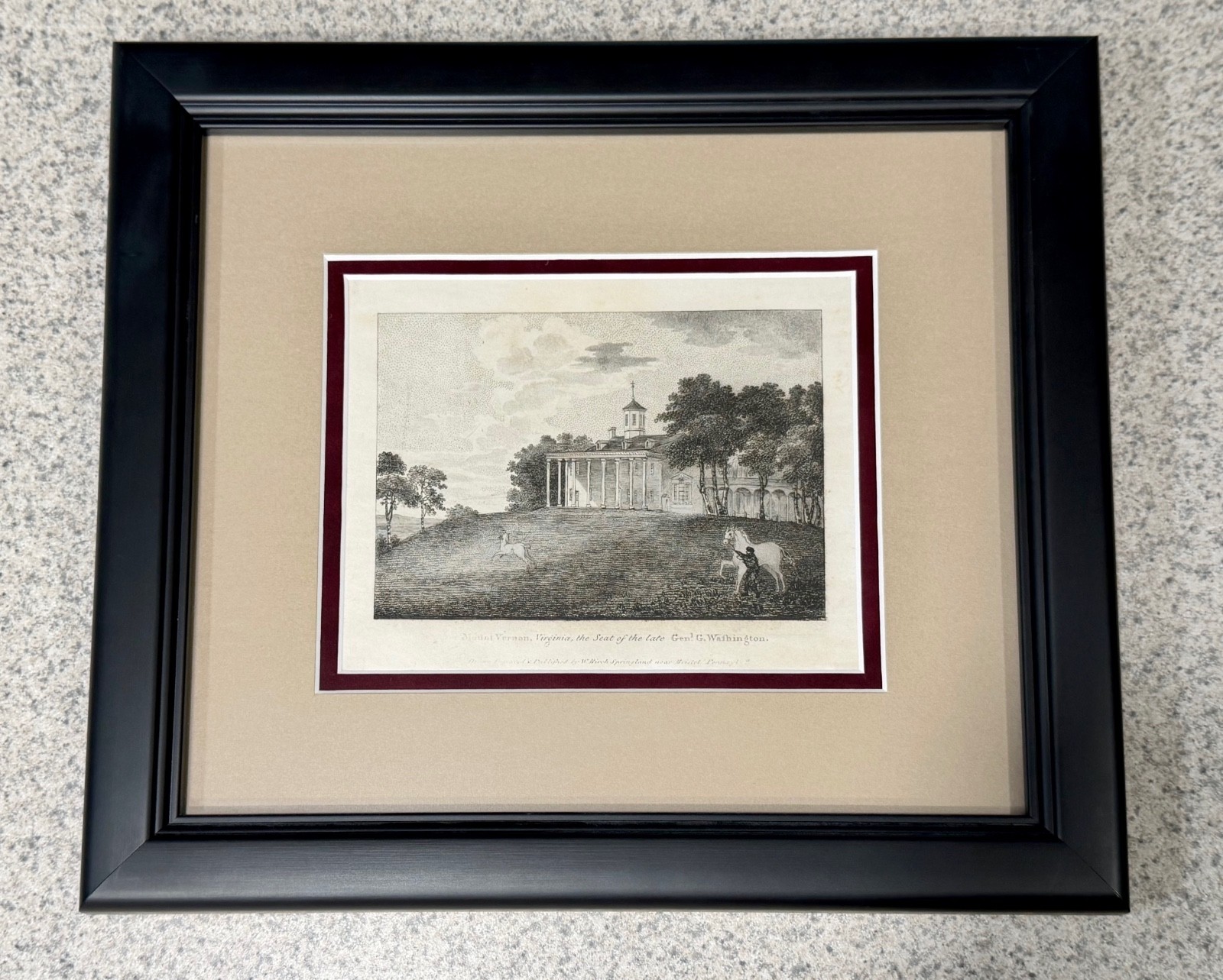 Mount Vernon, Virginia, the Seat of the late Genl. G. Washington. William Birch