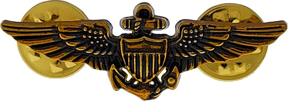 Mini Miniature US USN NAVY Pilot Aviator Aviation Wing BADGE ANTIQUE 1 1/2\