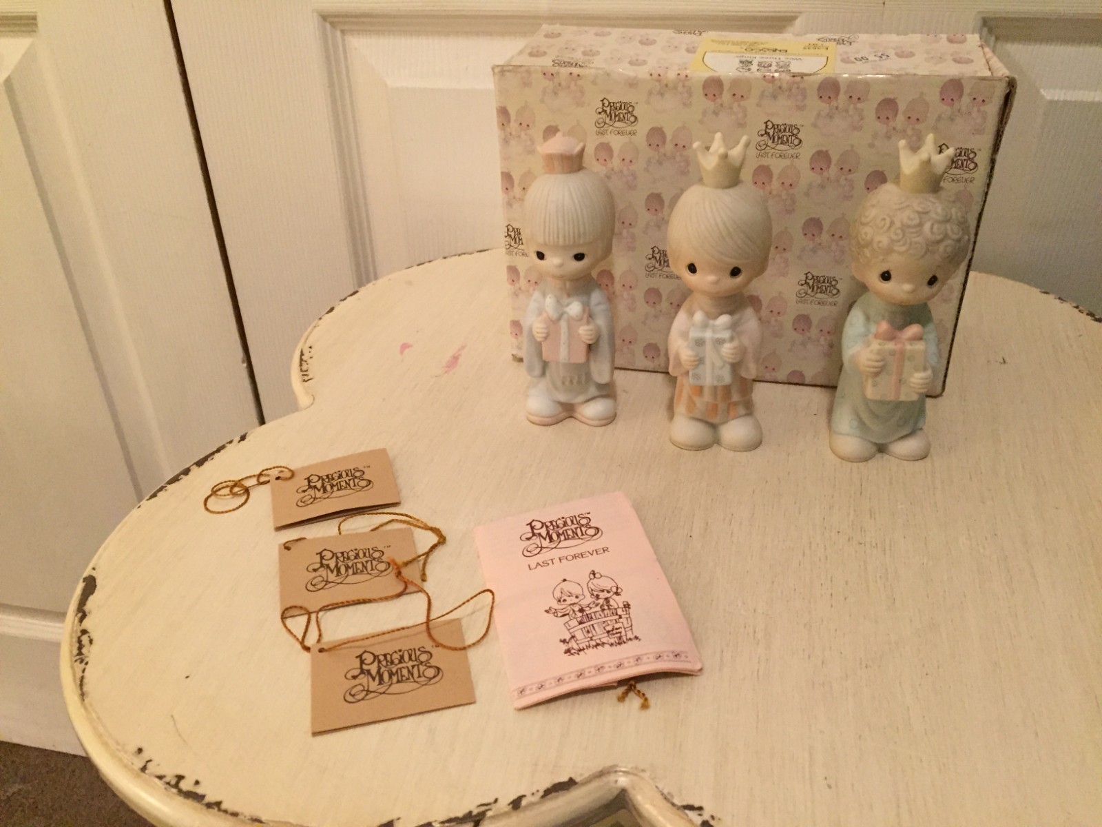 VTG 1981 Precious Moments Nativity Wee Three Kings Figurines w/Box E5635  Set 5\