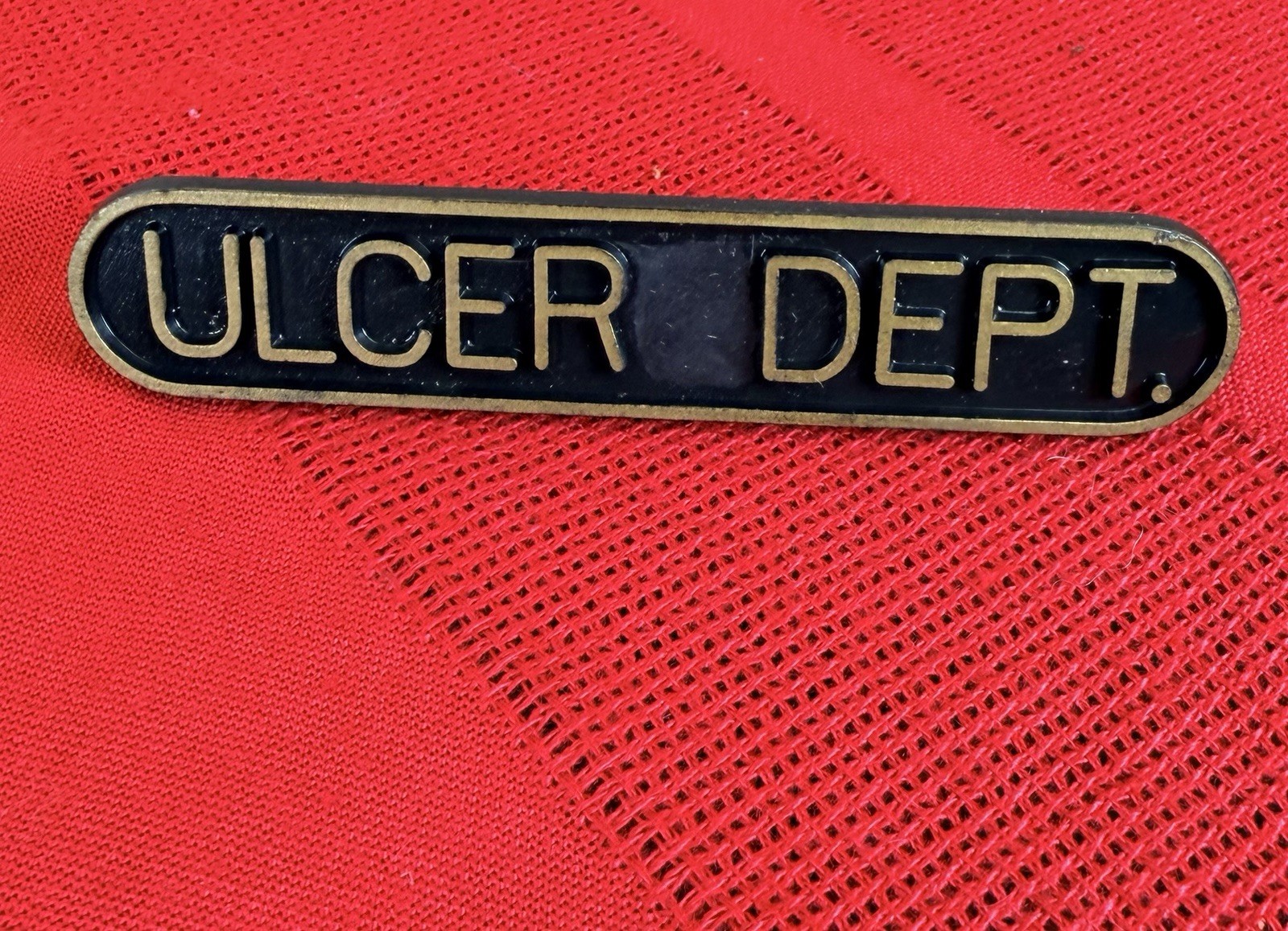 Vtg 1950s Ulcer Dept Advertising Desk Nameplate Sign Paul Kennedy Minneapolis MN