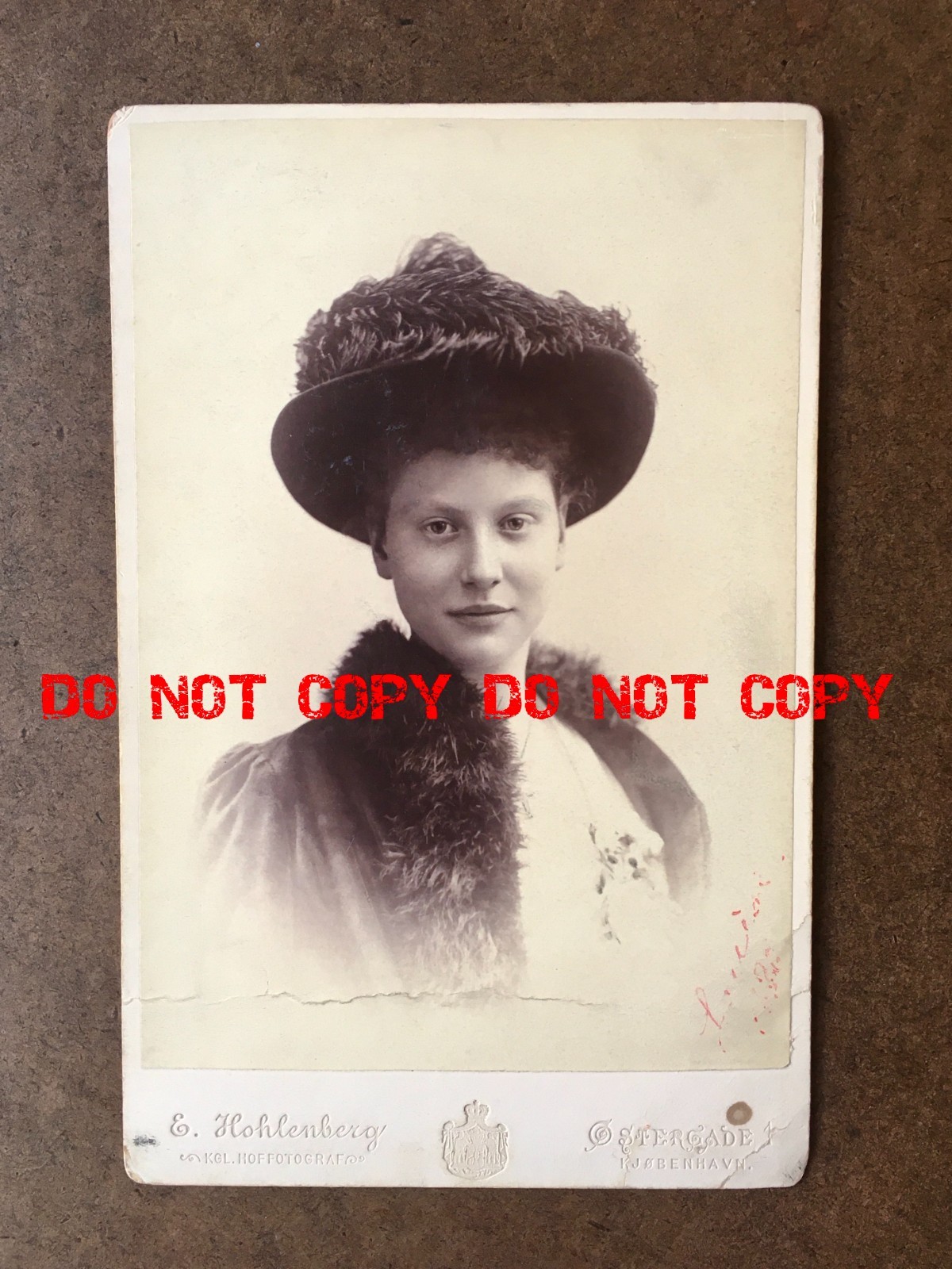 Autograph Princess Louise of Denmark 1875 - 1906 Antique Cabinet Card Photo