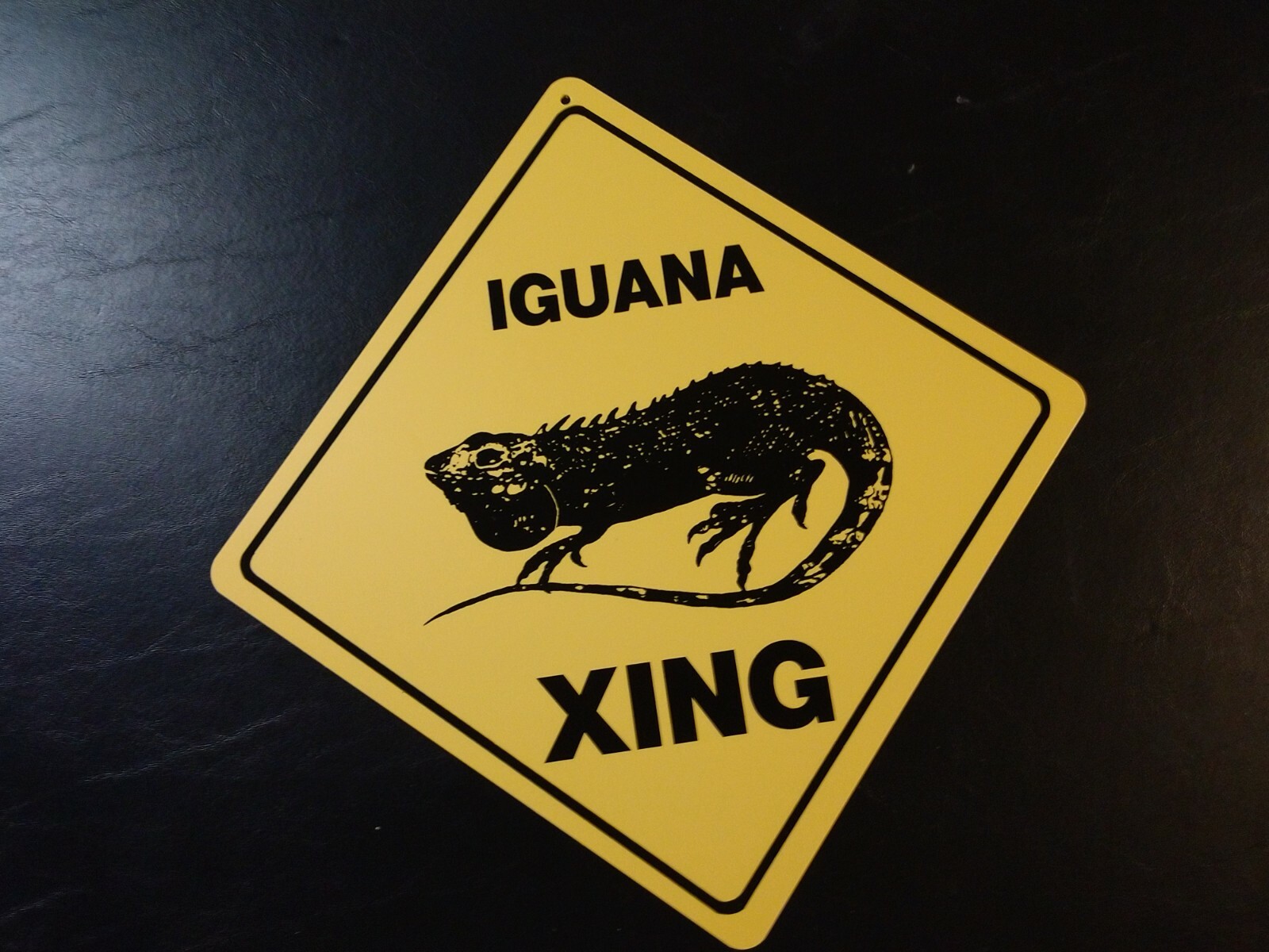 iguana Large 16 inches point to point Yellow Crossing Sign