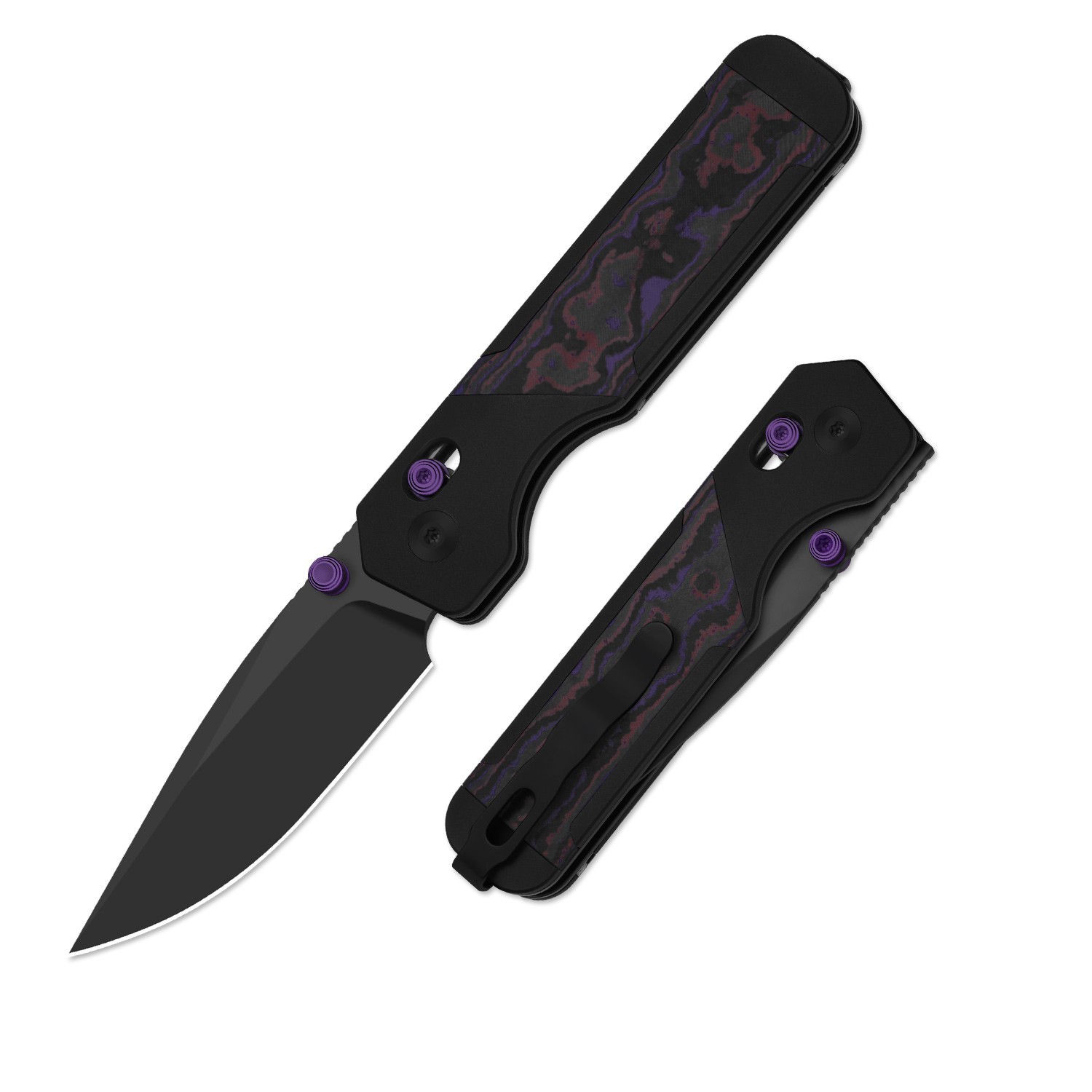 Kizer Militaw 315 Folding Pocket Knife Elmax Blade Aluminum & FatCarbon Handle