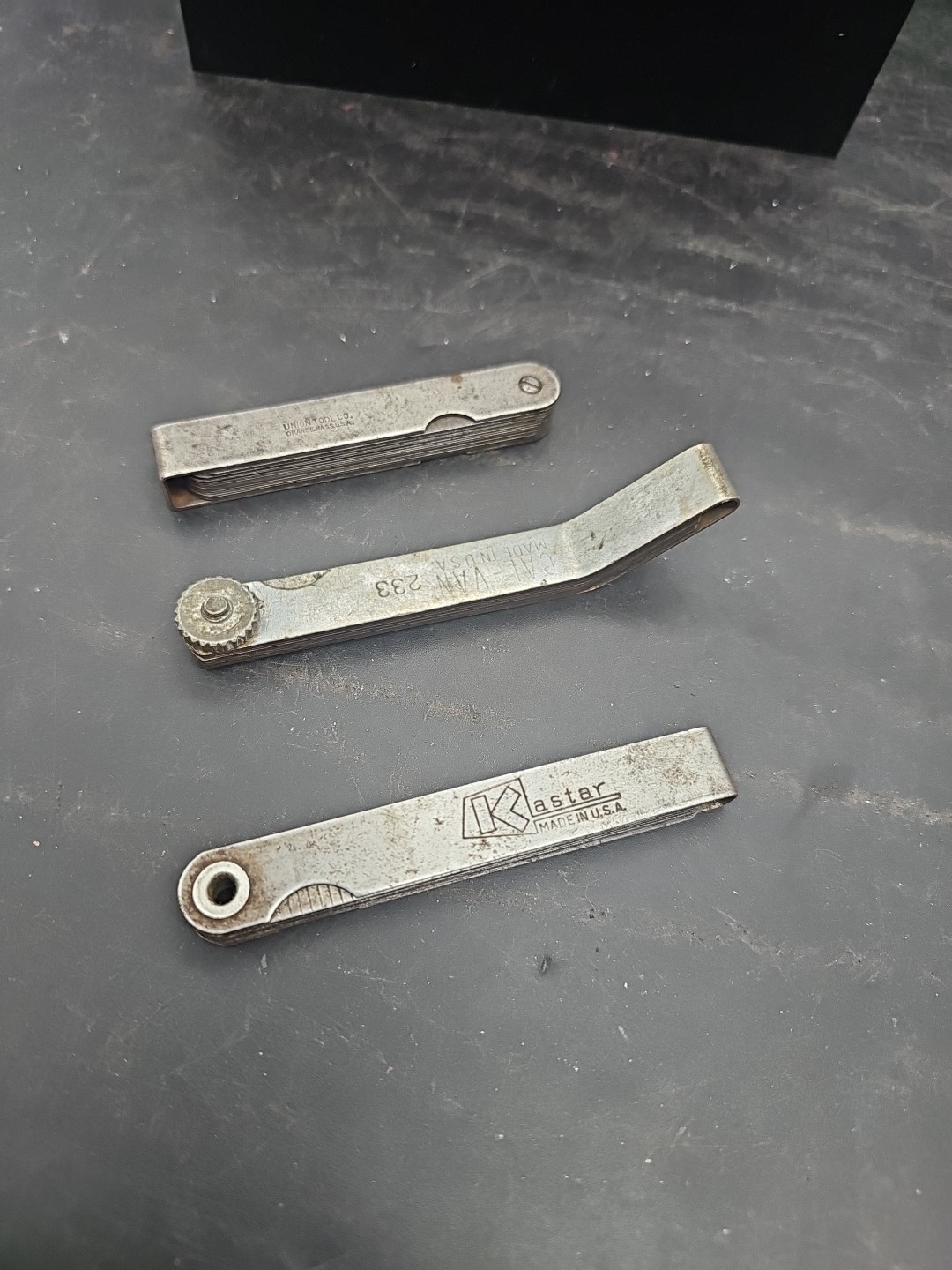 Feeler Gauge Spark Plug Tool, Gage Lot (3) USA made Kastar Union tools Cal-Van