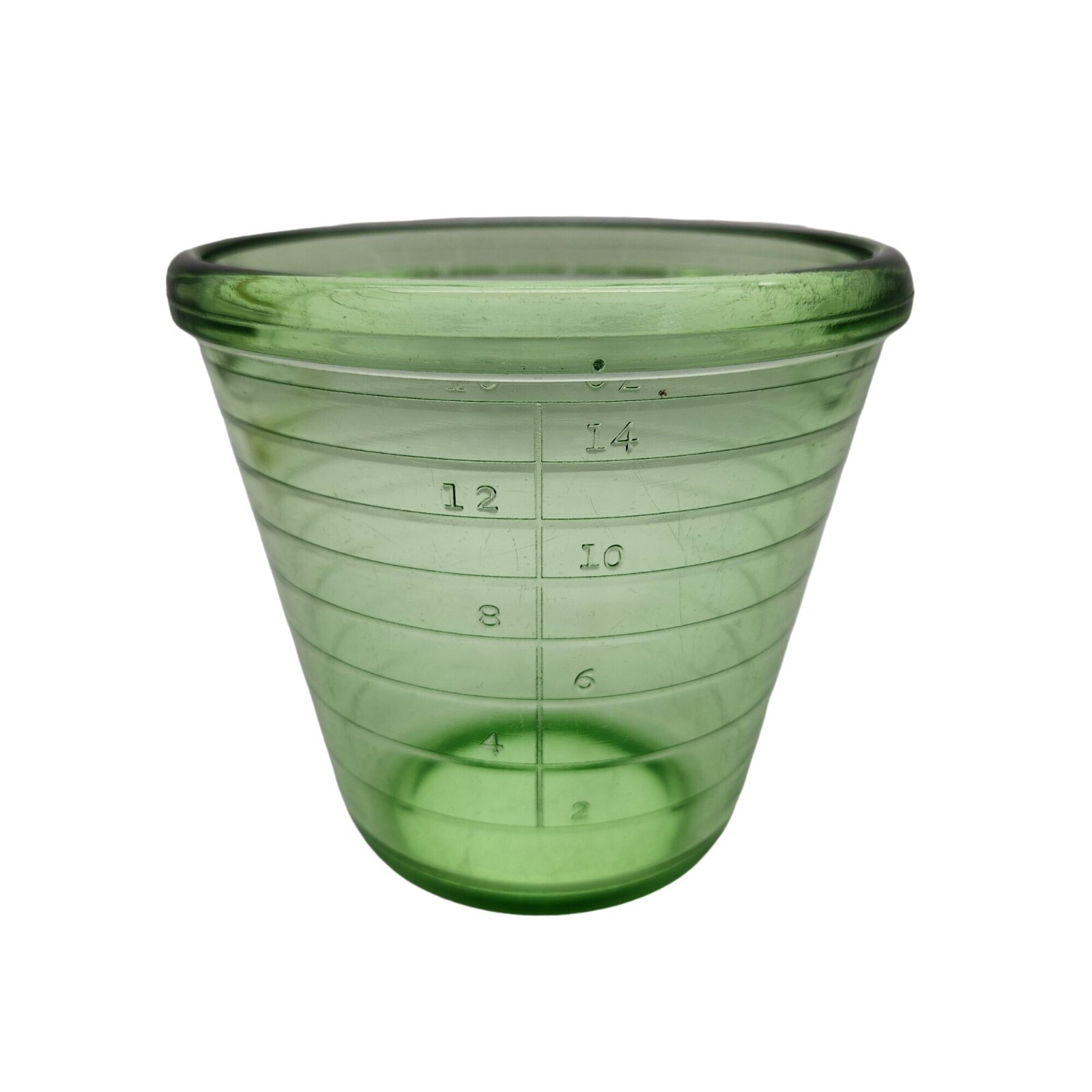 Vintage Green Uranium Glass Measuring Cup 14 Oz 1 3/4 Cups Kitchen Decor Glows