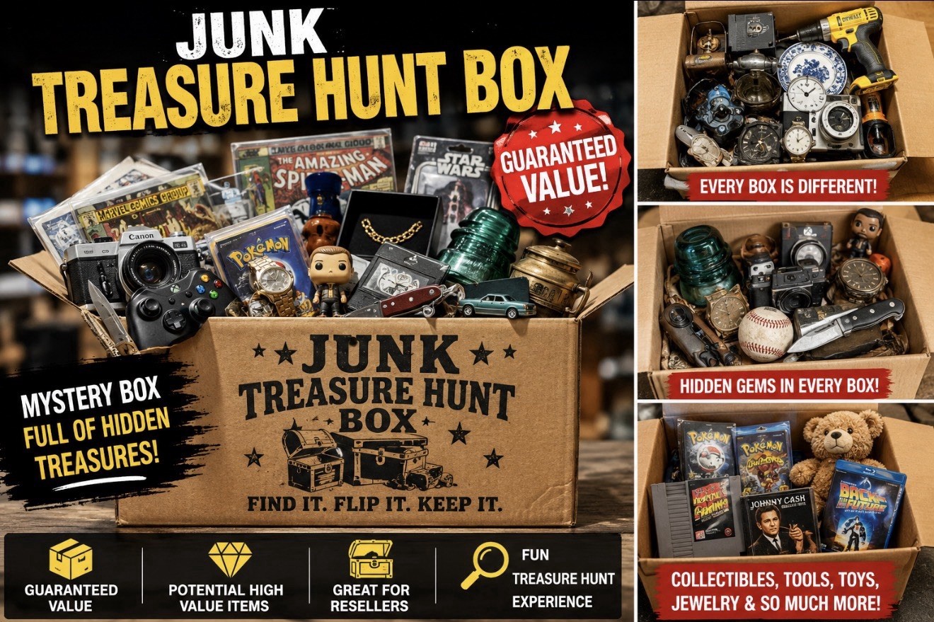 Junk Treasure Hunt Box – Resale Box | Guaranteed Value | Hidden Gems Inside