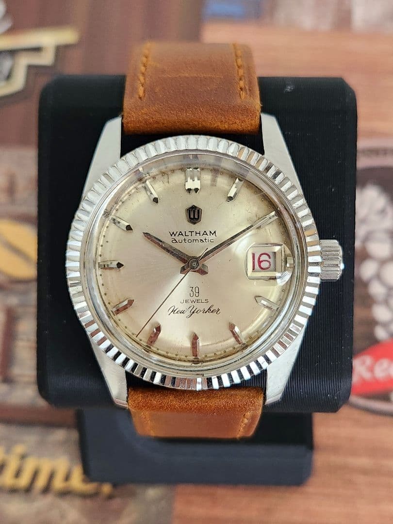 WALTHAM New Yorker Vintage Automatic 36mm Leather Band Men\'s Watch WALTHAM New Yorker Vintage Automatic 36mm Leather Band Men\'s Watch