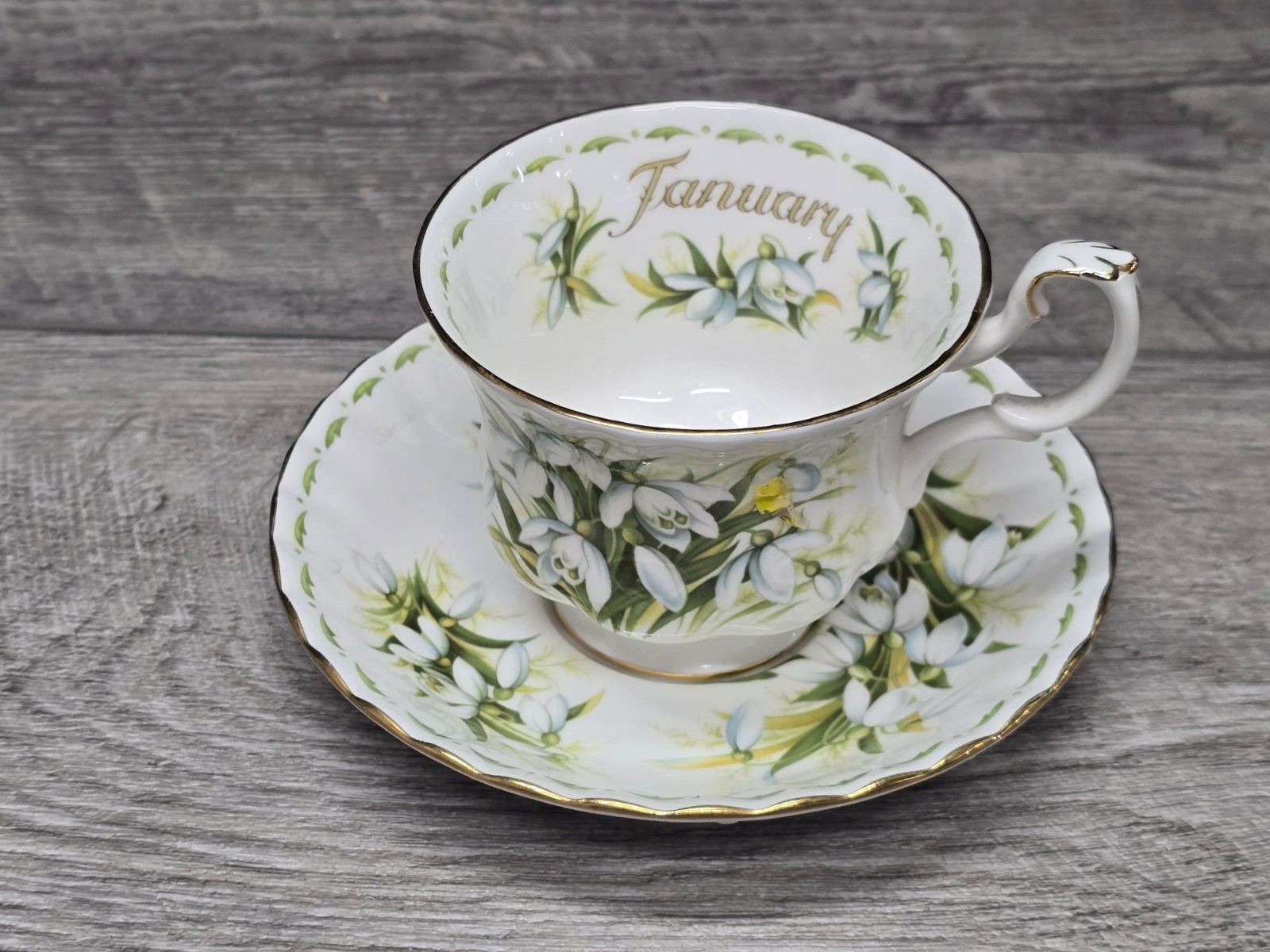 Royal Albert  Flower of the Month January Cup & Saucer Set