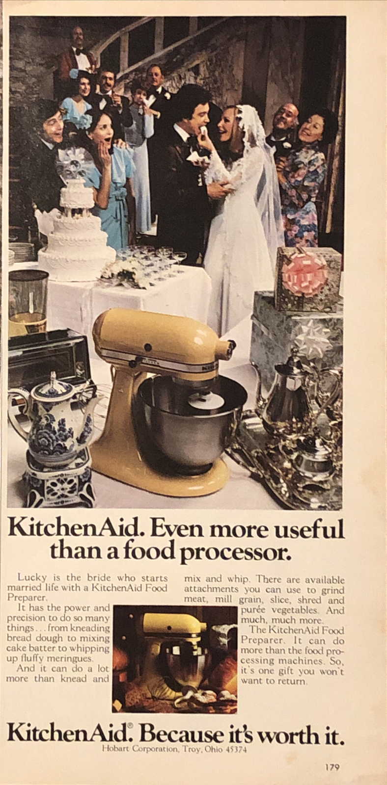 1979 KitchenAid Food Preparer Mixer PRINT AD Wedding Gift Table VTG 1970s Hobart 1979 KitchenAid Food Preparer Mixer PRINT AD Wedding Gift Table VTG 1970s Hobart