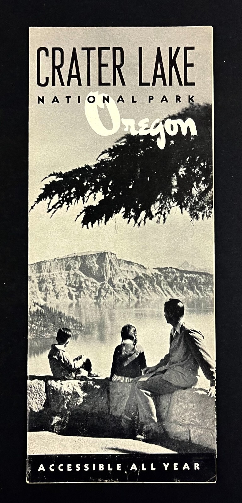 1950 Crater Lake Oregon National Park Vintage Tourist Rules Map Guide Brochure