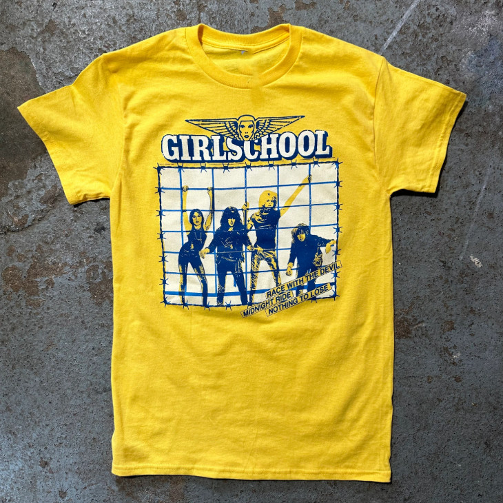 Girlschool band yellow T-shirt short sleeve All sizes S to 45XL