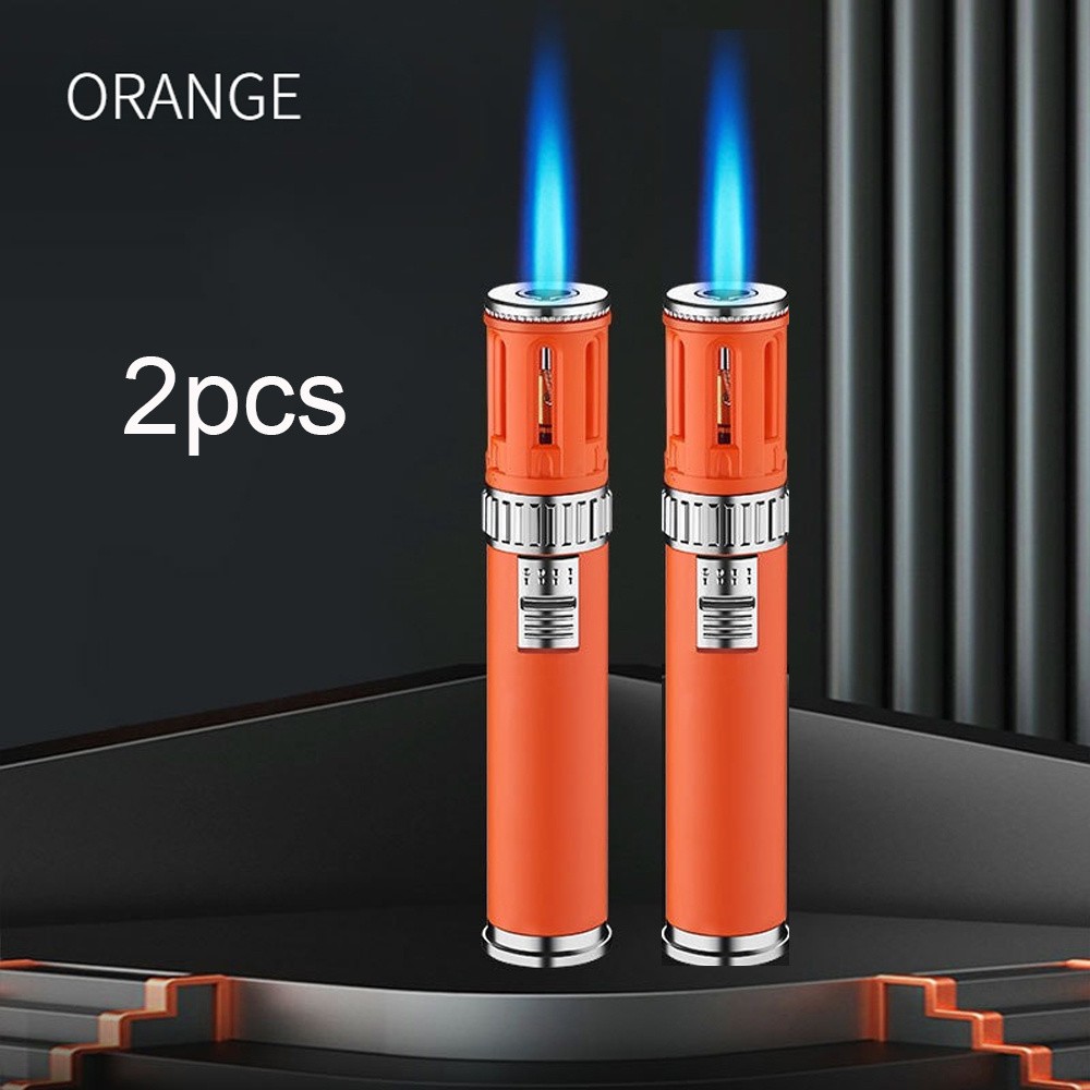 2Pack Refillable Butane Torch Lighter Adjustable Cigar Gas Lighter Flame Lighter