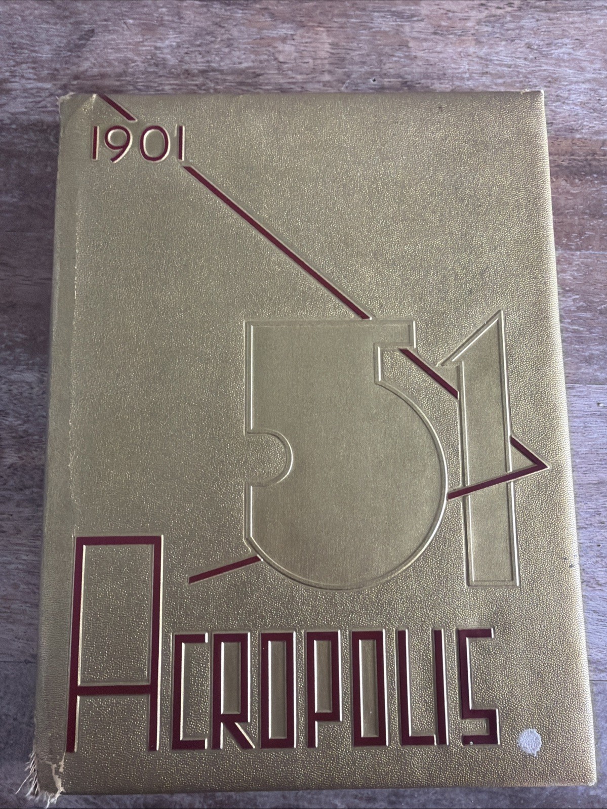 Whittier College Acropolis 1901-1951 Gold Embossed Yearbook College 