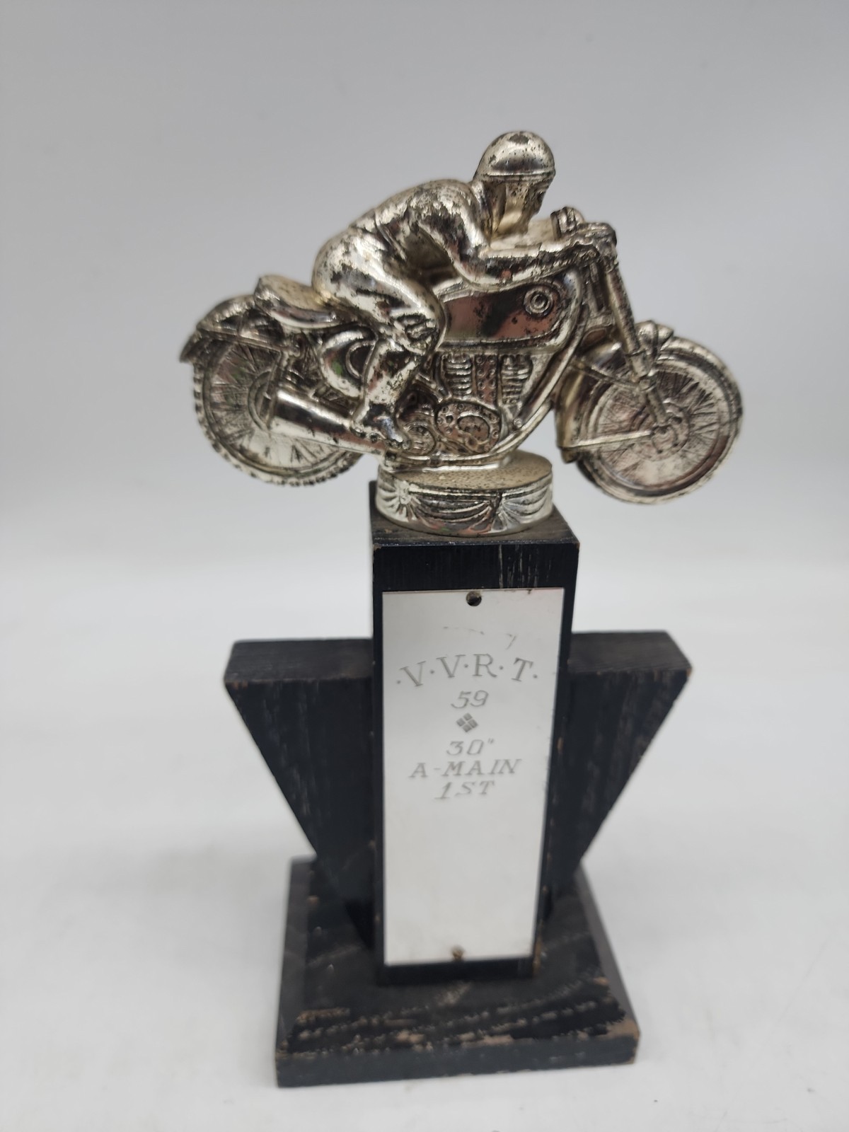 VINTAGE 1959 50's AMA MOTORCYCLE RACING TROPHY AWARD HARLEY BSA TRIUMPH HONDA