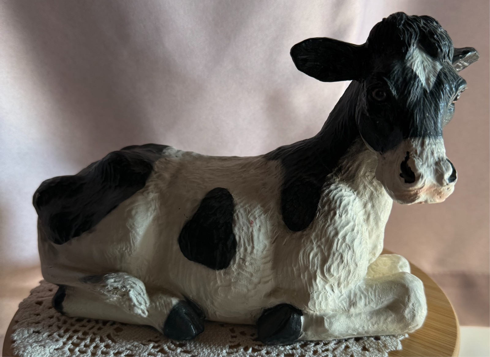 VTG 1986 Homco Universal Statuary Holstein cow figurine lying farmhouse decor