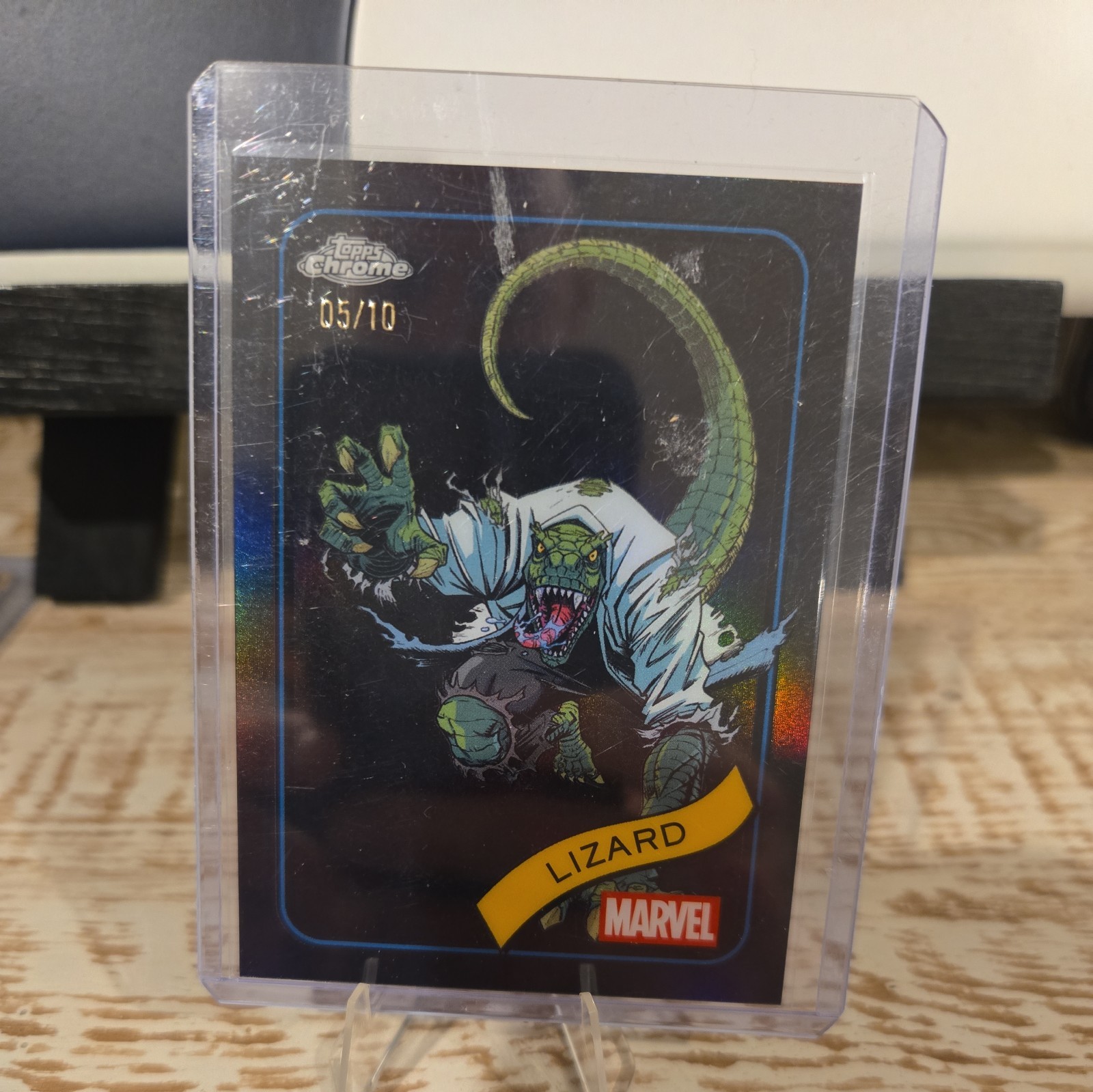 2025 TOPPS CHROME MARVEL Lizard 5/10 BLACK REFRACTOR #85