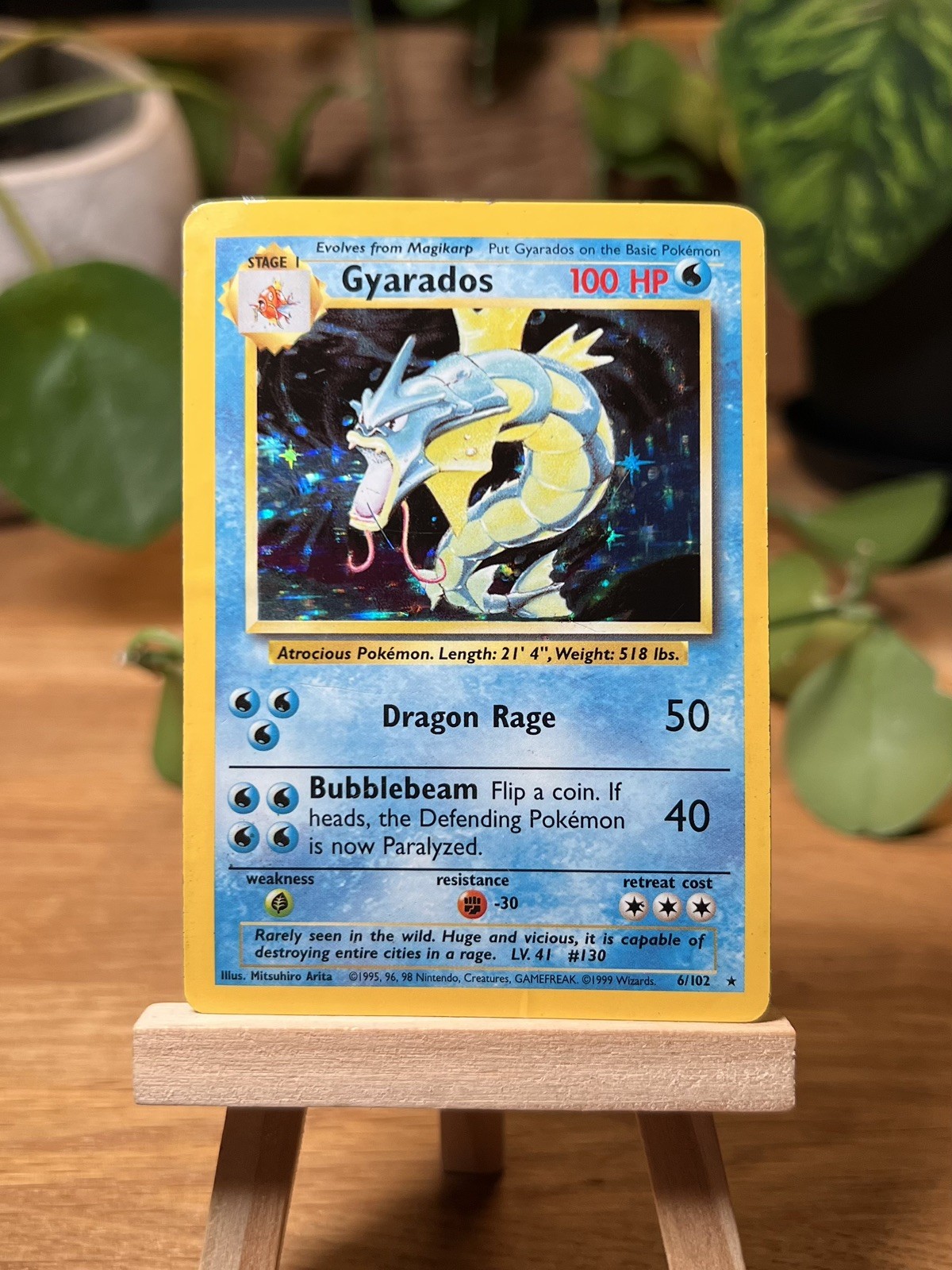 Gyarados 6/102 Holo Rare Base Set WOTC 1999 Vintage Pokemon Card Gyarados 6/102 Holo Rare Base Set WOTC 1999 Vintage Pokemon Card