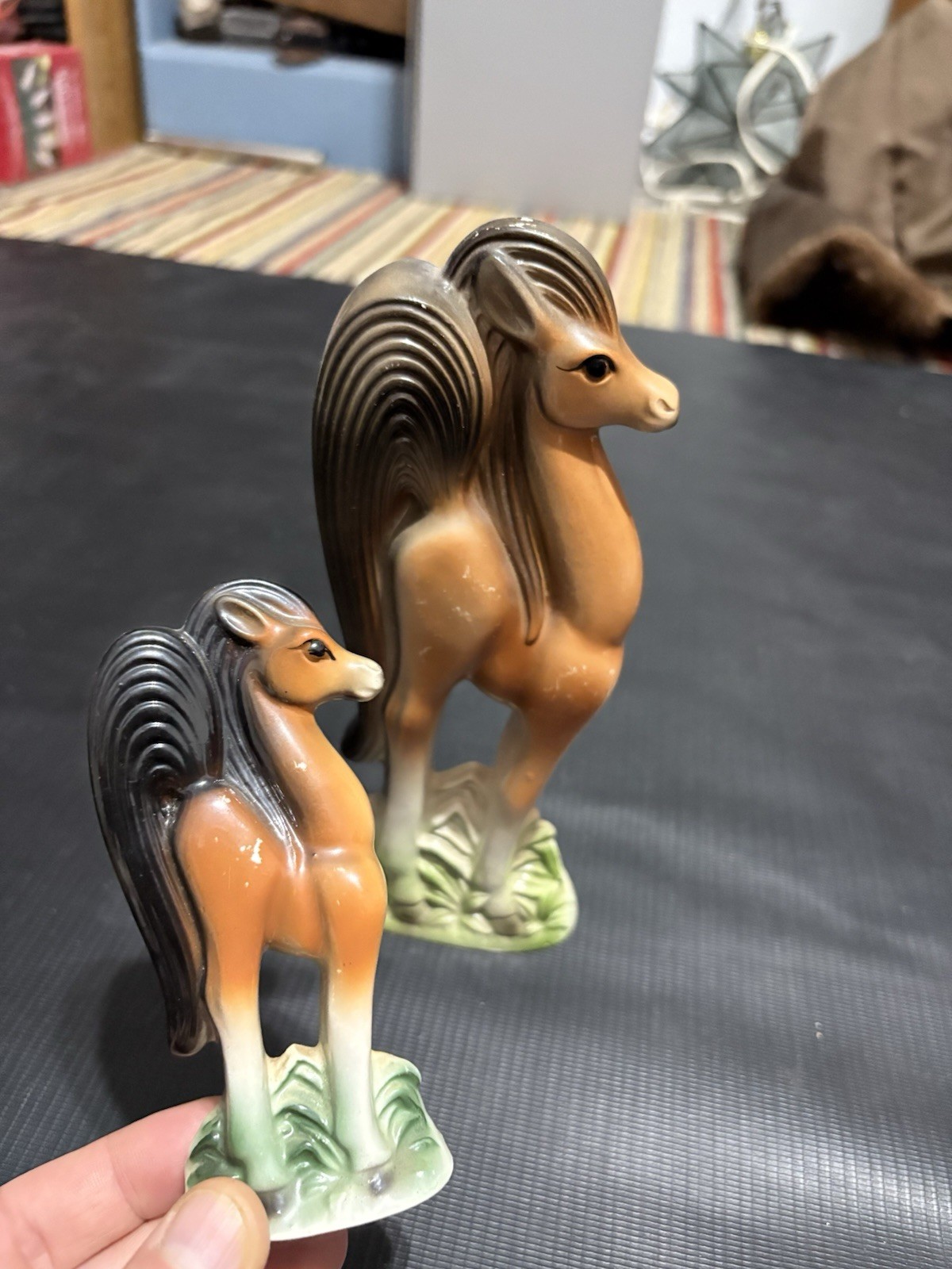 2 Vintage Ceramic Japan Anthropomorphic Brown Pony/ Horse 50s 60s Kitsch MCM 2 Vintage Ceramic Japan Anthropomorphic Brown Pony/ Horse 50s 60s Kitsch MCM
