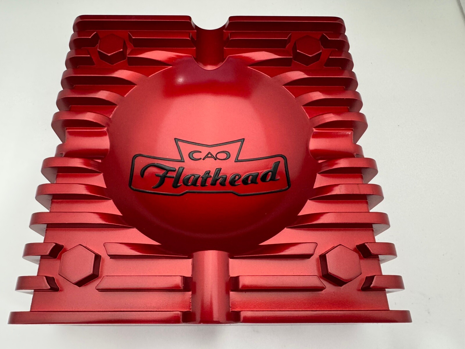 CAO Flathead Metal Cigar Ashtray - Red - New