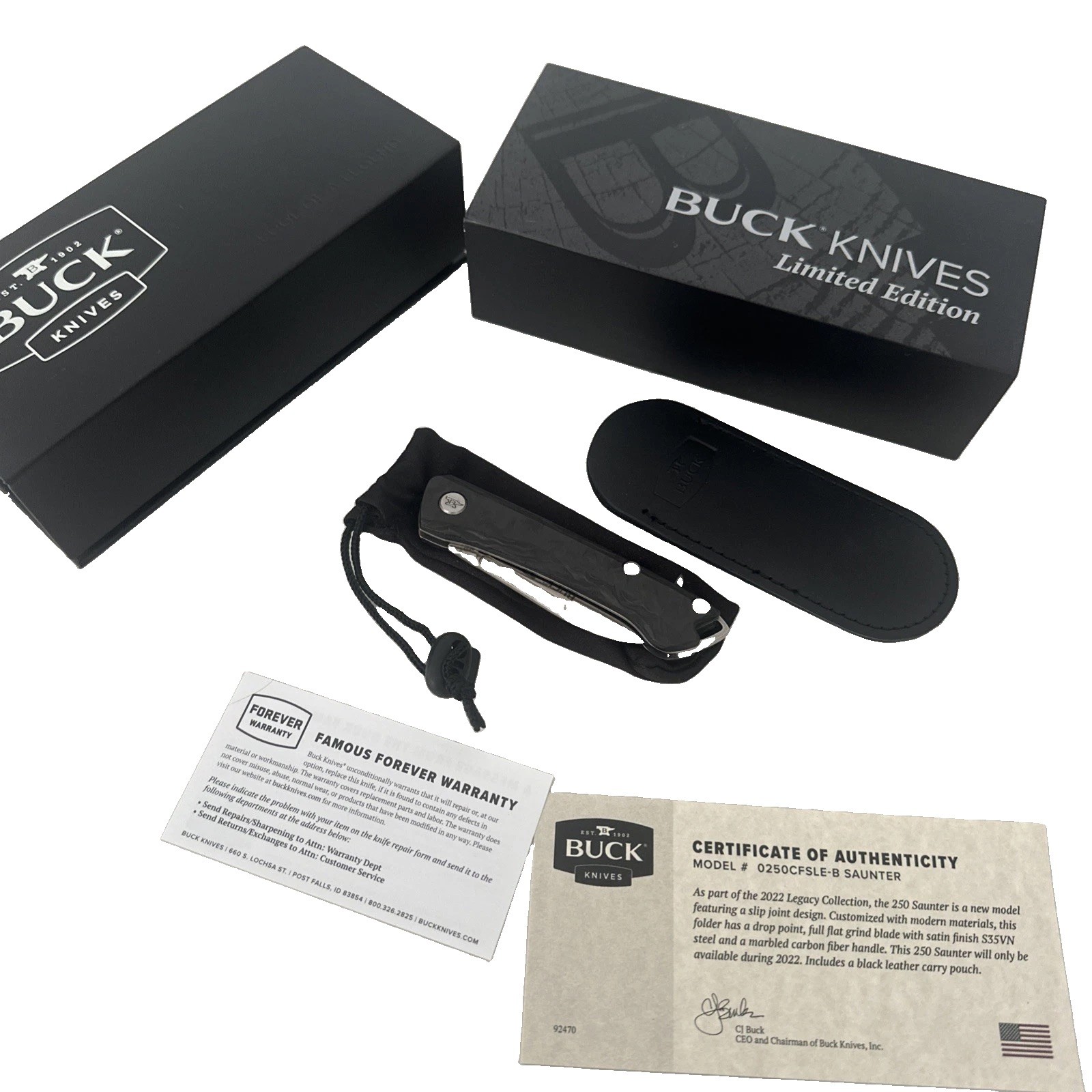 Buck Knife 250 Saunter Slipjoint Folding Limited Legacy Collection Blk USA - New