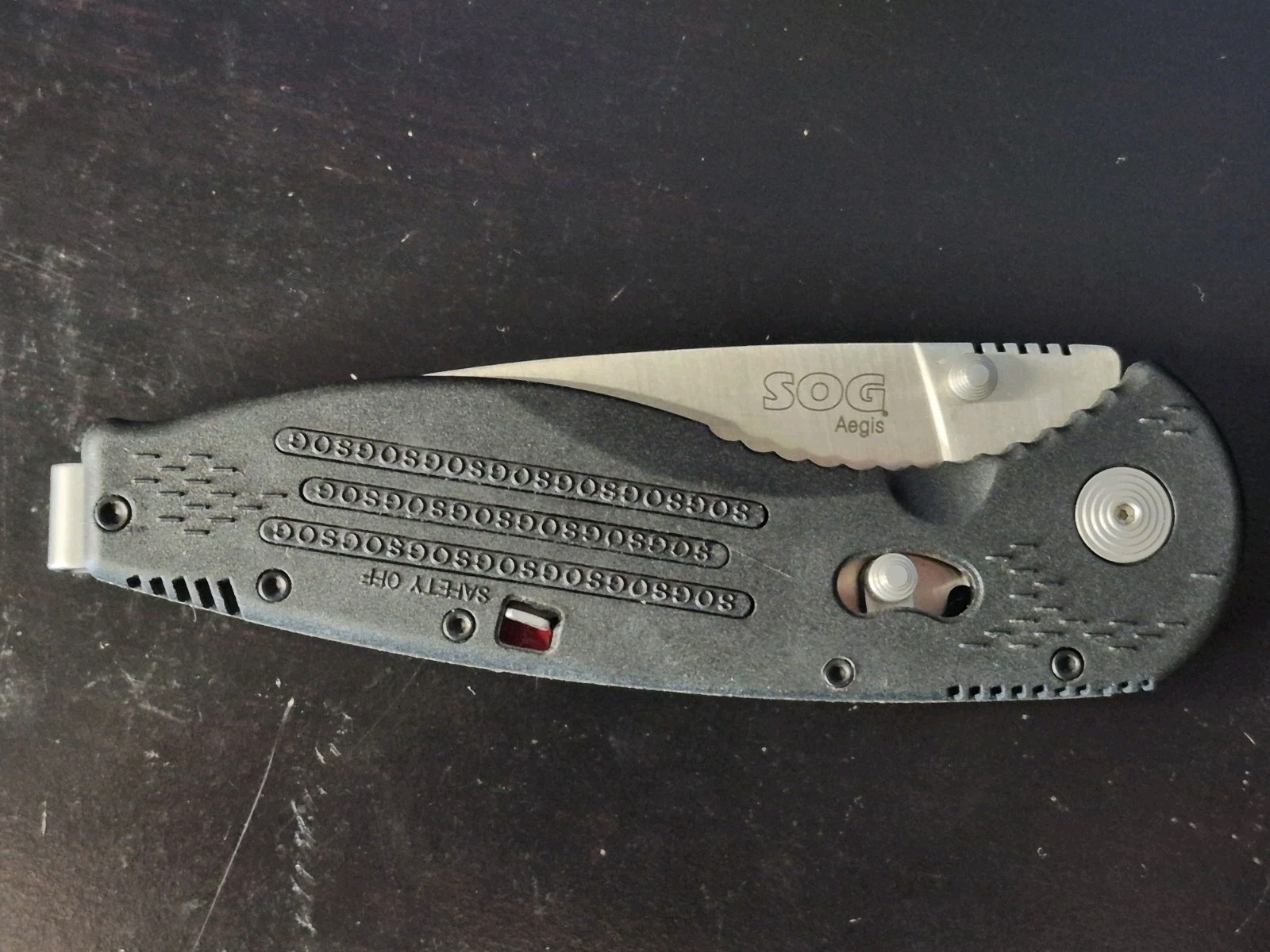 SOG AE-01 Aegis Folding Knife USA Early Version Spring Assisted Locking SOG AE-01 Aegis Folding Knife USA Early Version Spring Assisted Locking