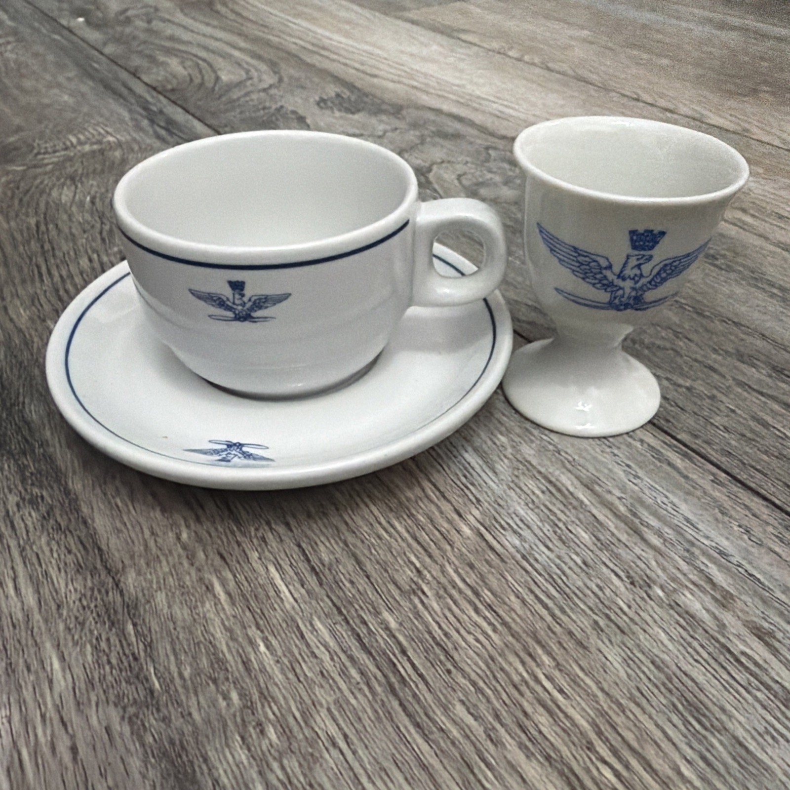 Italian Air Force Demitasse cup & saucer porcelain Tognana & Egg Cup EUC