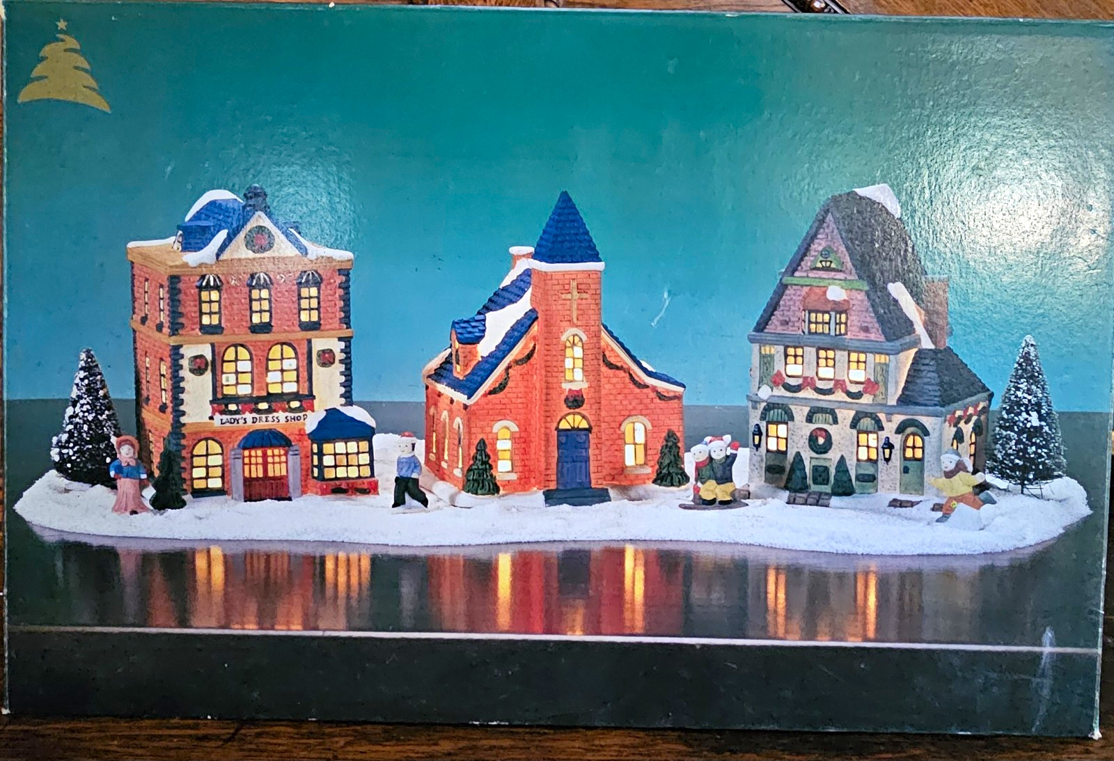 VTG 1996 Trim A Home Holiday Memories Porcelain Christmas Village 10 Pc Set Mint