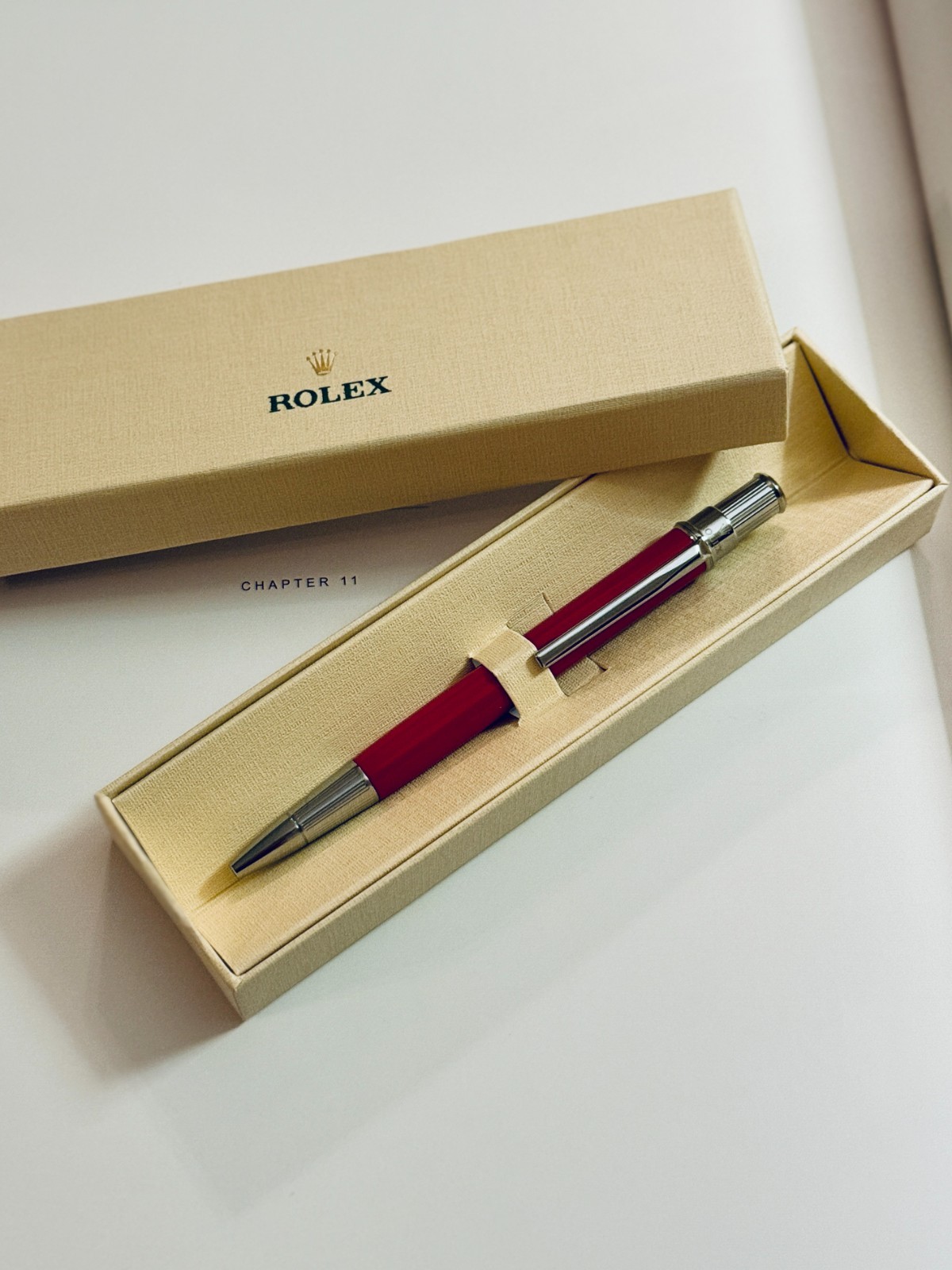Rolex Ruby Oyster Ballpoint Pen, New Boxed, Black Refill, Exclusive Ad Gift