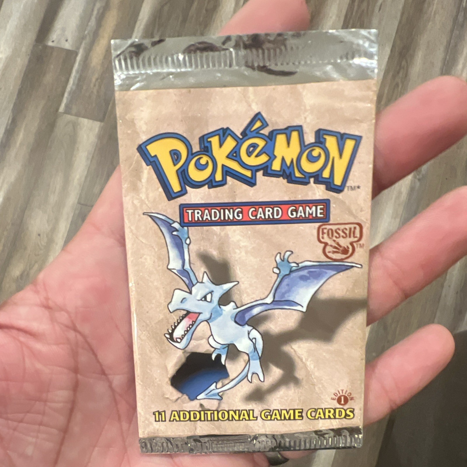EMPTY Pokemon TCG 1st Edition Fossil Booster Pack Aerodactyl Art NO CARDS *CLEAN
