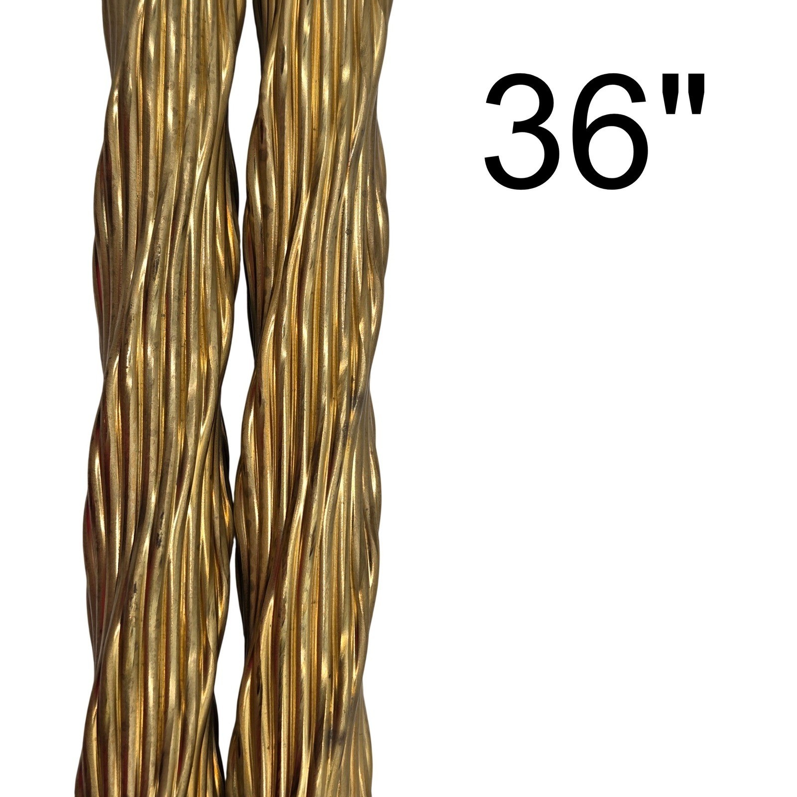 Reeded Twisted Square Brass Tubing Pipe Pole Sleeve 36\