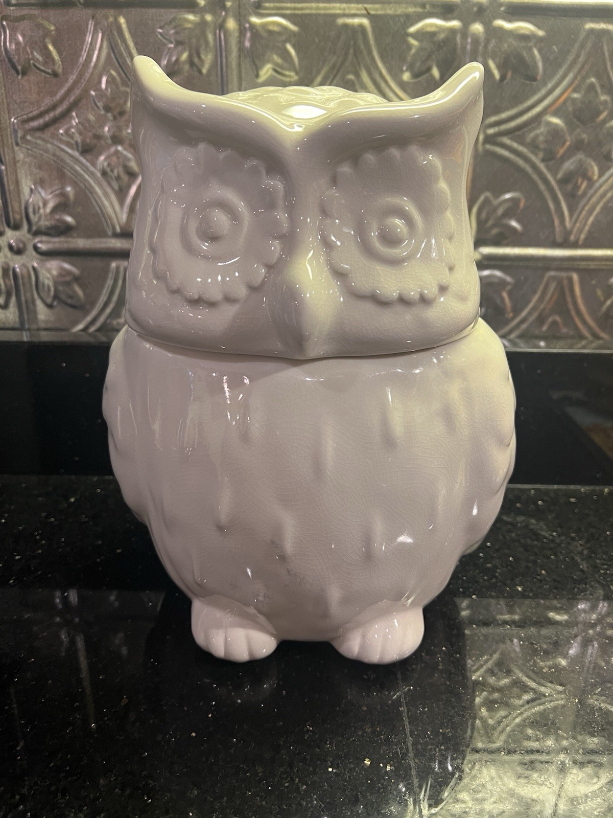 Threshold Ceramic Owl Cookie Jar 10 White Cottage Decor Country Farmhouse