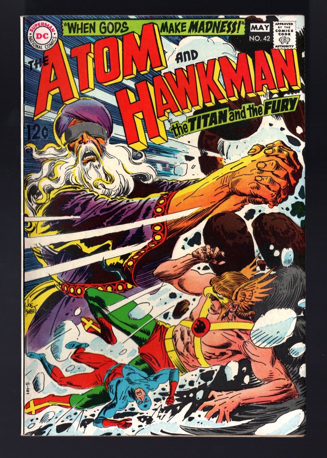 The Atom and Hawkman #42 Joe Kubert Cover, Denny O\'Neil - 1969 DC - VF/NM