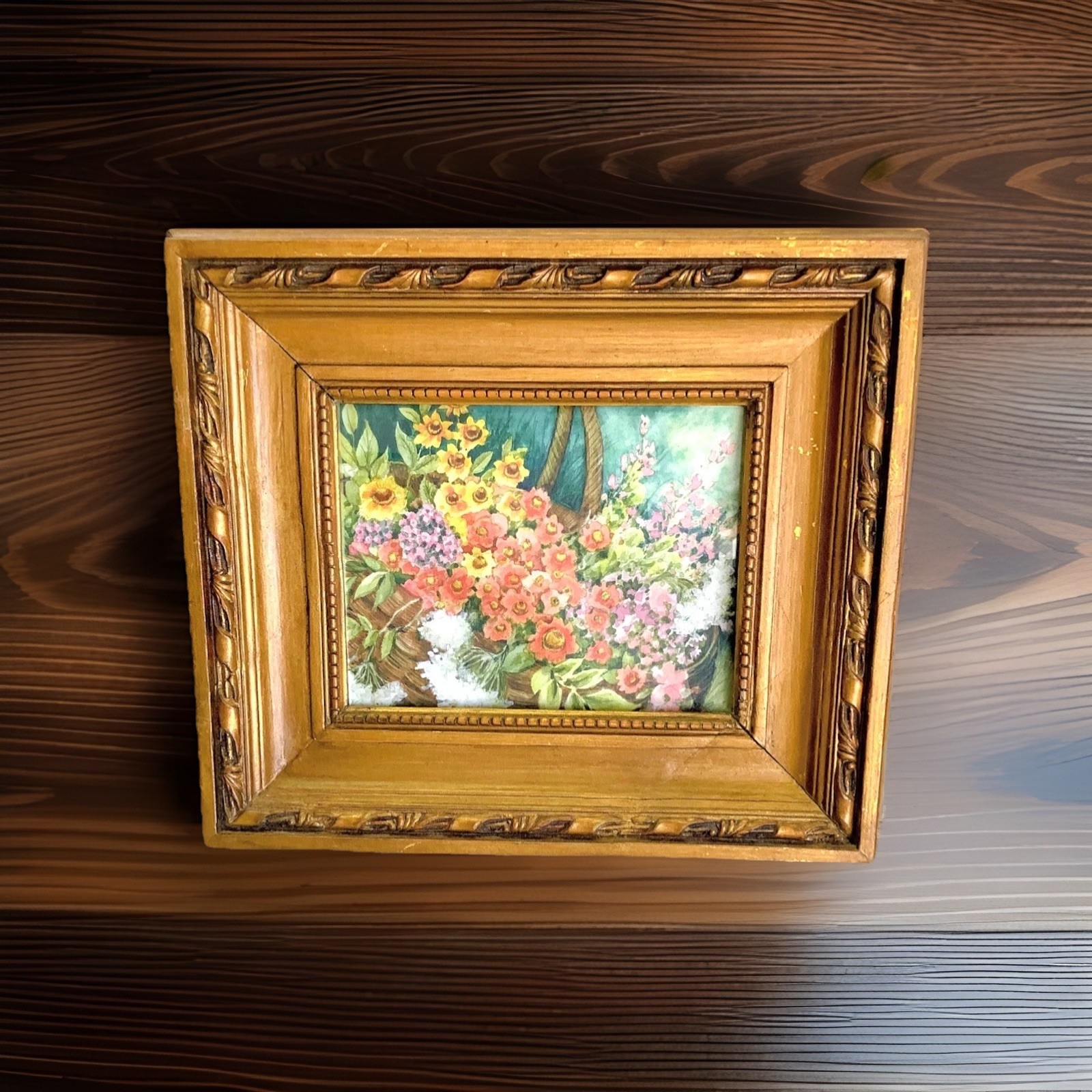 Vintage Picture Frame Wood Antique Gold With Glass Ornate Baroque Rococo Gilded Vintage Picture Frame Wood Antique Gold With Glass Ornate Baroque Rococo Gilded