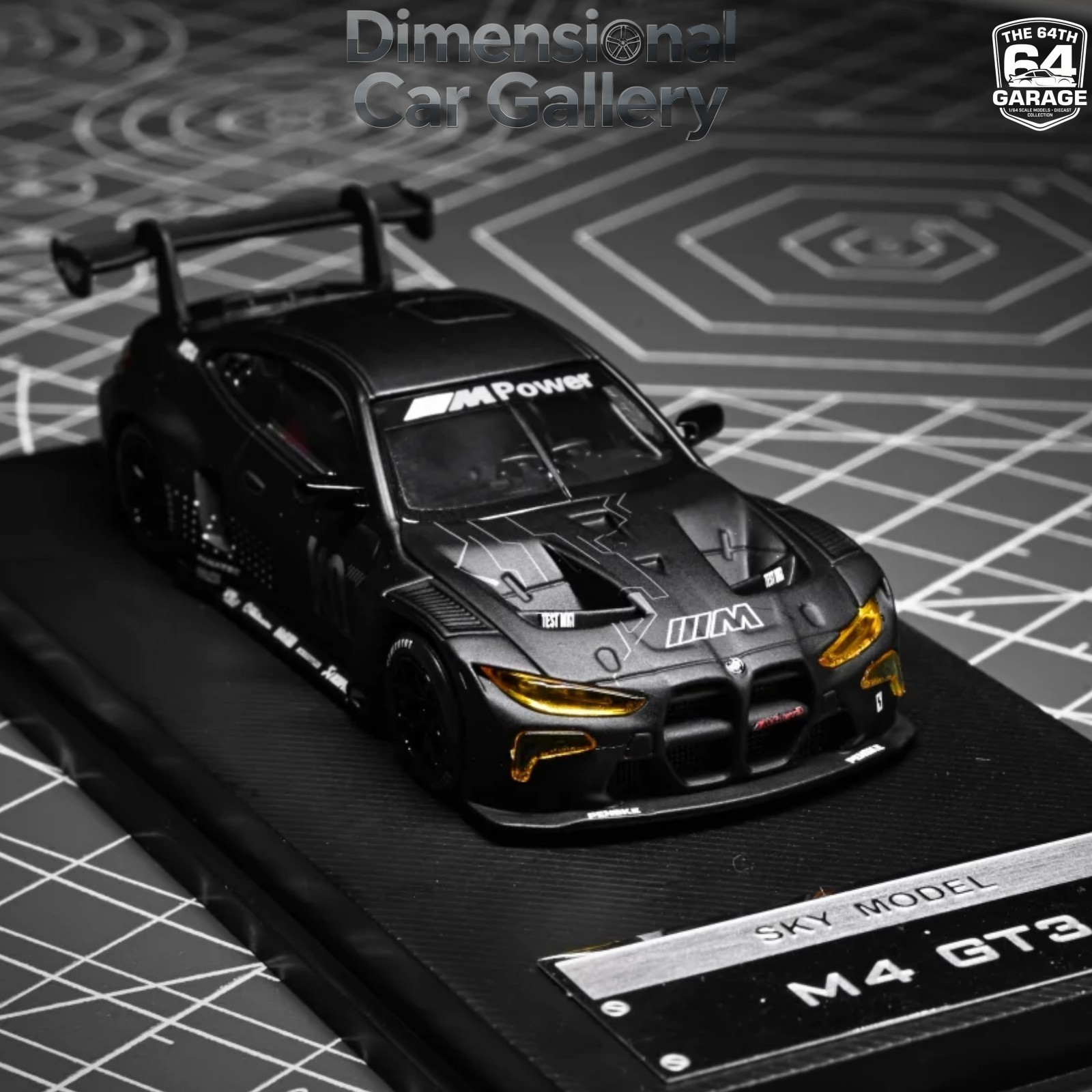 Sky Model 1/64 BMW M4 GT3 Matte Black Stealth Limited Edition 800 Diecast