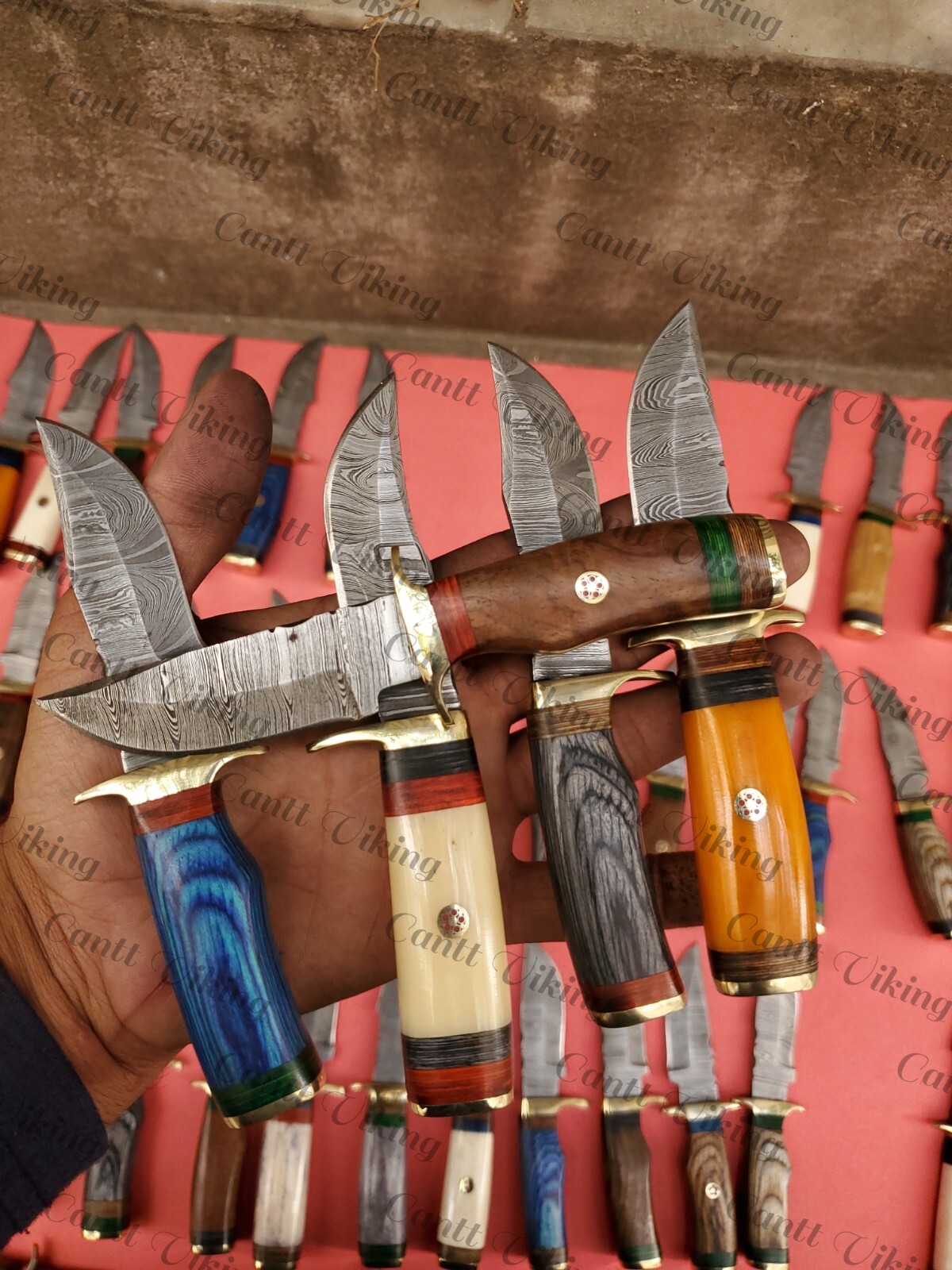 LOT OF 20 PC CUSTOM HANDMADE DAMASCUS STEEL 6\