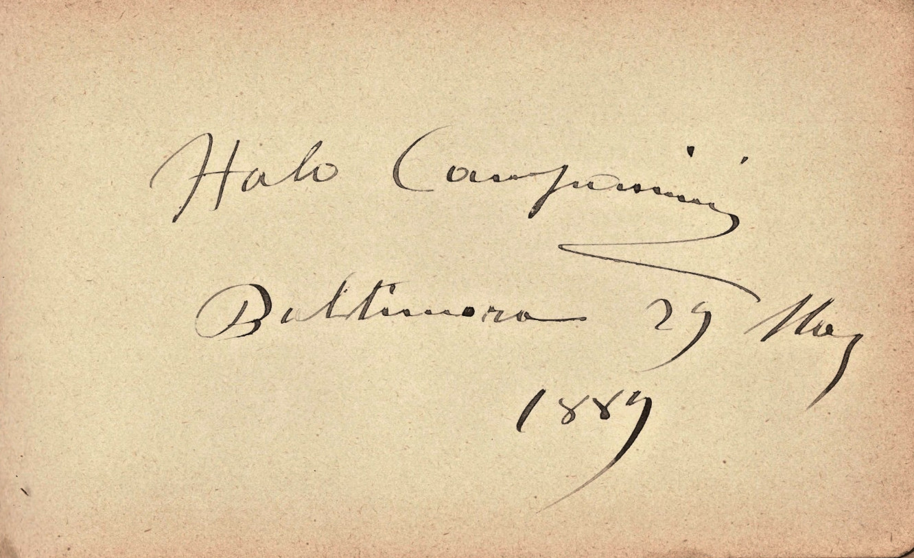 Italo Campanini Autograph for Martha Ford 1889 - Provenance John T. Ford Family