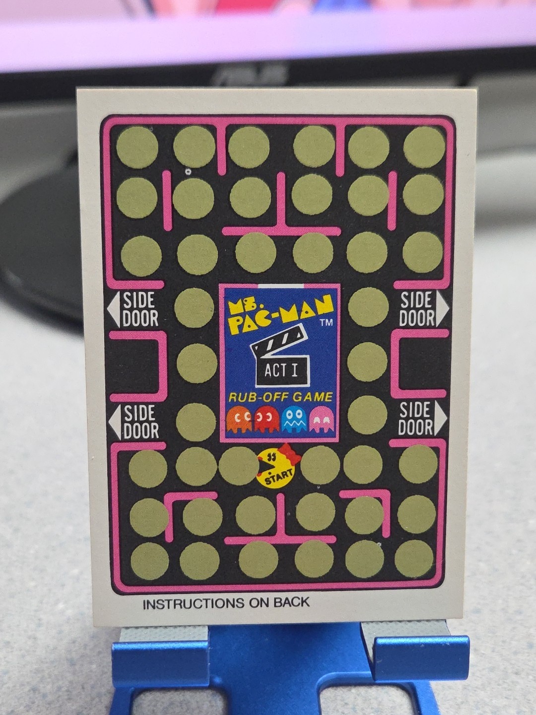 1981 Fleer Bally Midway - MS. PAC-MAN Scratch Off Game Card UNSCRATCHED