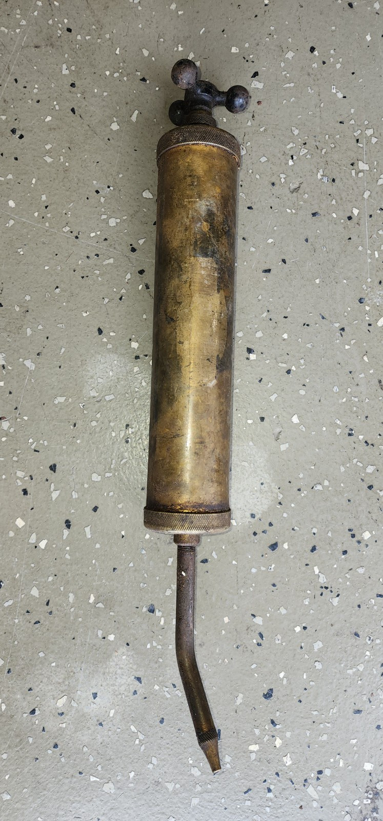 Antique Jumbo Brass Grease Gun - E. Edelmann & Co., Chicago IL USA Steampunk
