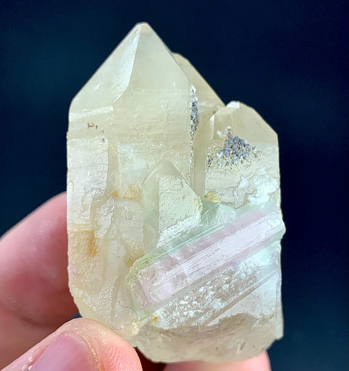246 Carat Tourmaline Crystal With Quartz Specimen From Afghanistan 
