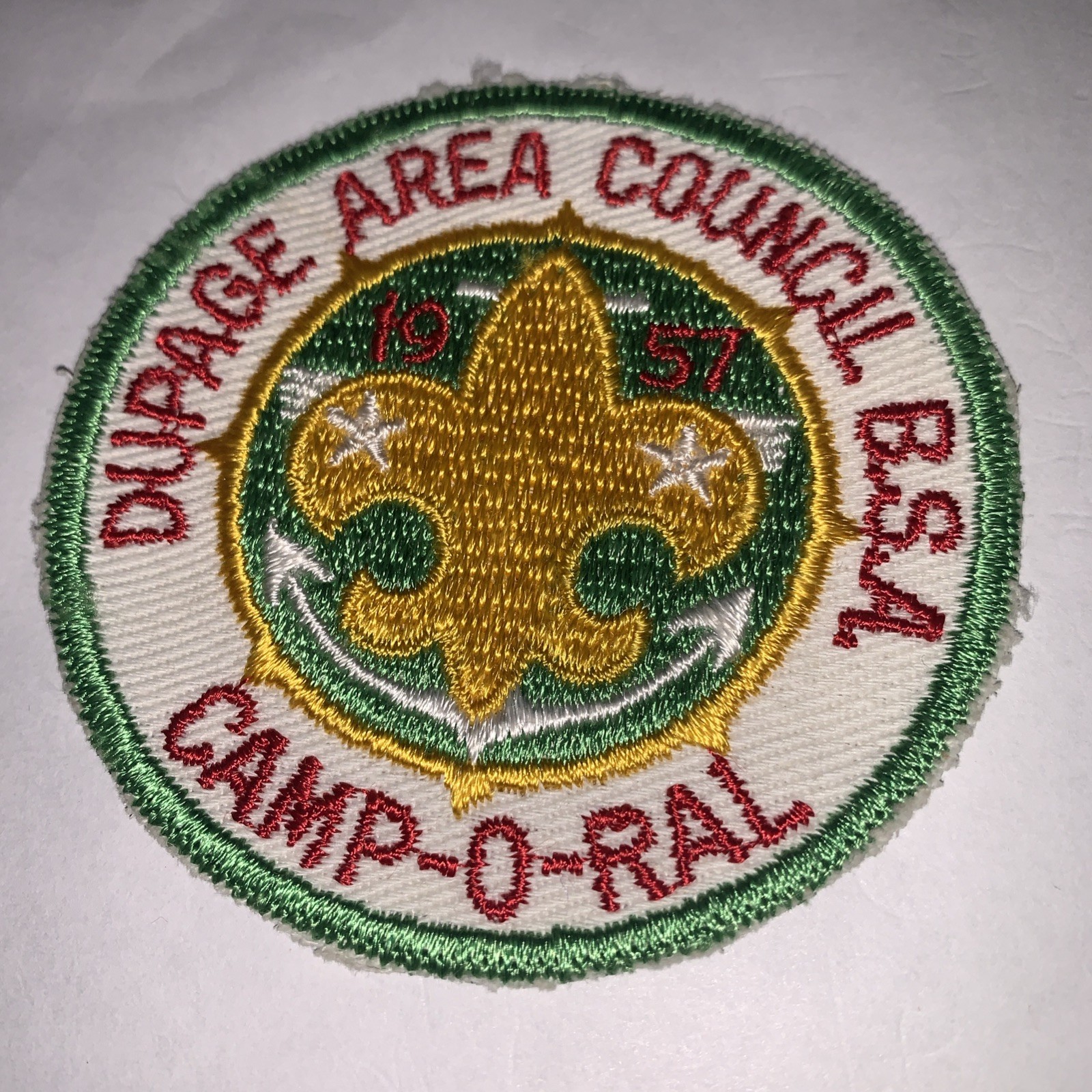 VINTAGE BSA Patch Dupage Area Council Camp-O-RaL 1957.                     S/320